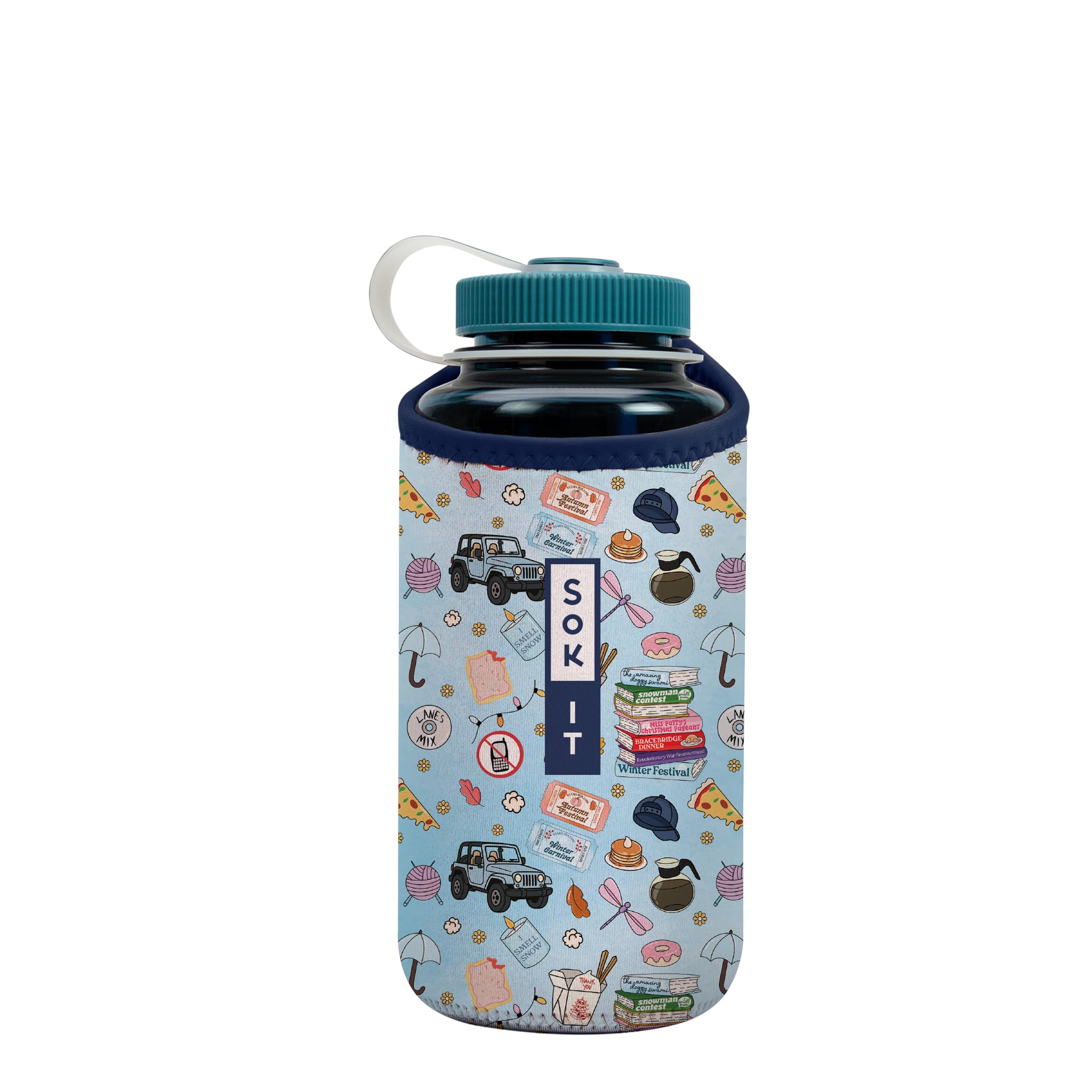 Sok It BotlSok Water Bottle Sleeve Insulated Neoprene Cover (Fast Talker, Fits 32oz Nalgene)