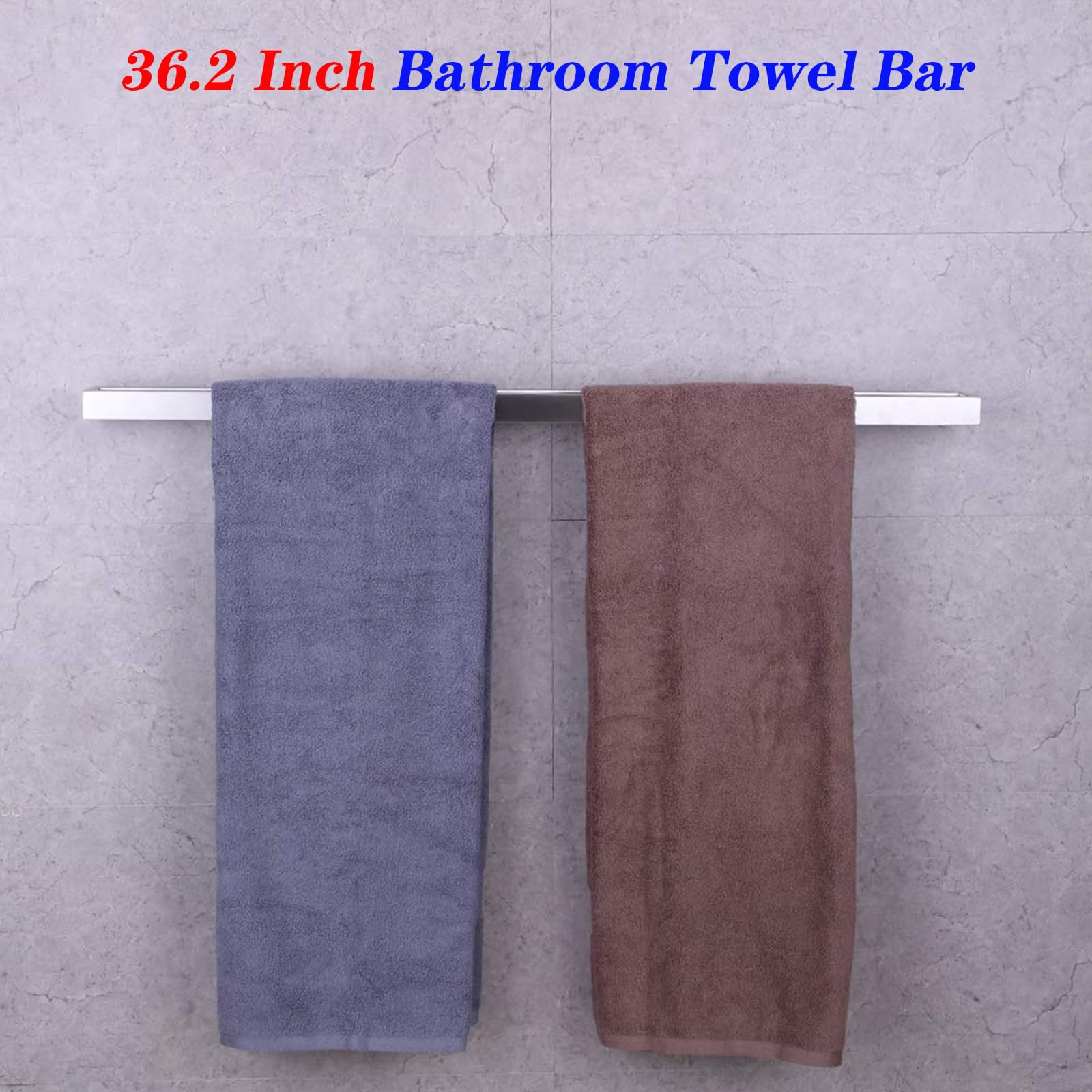 GERZWY 36-Inch Bathroom Towel Bar Stainless Steel Bath Towel Bar Modern Style Wall Mount Brushed Finish