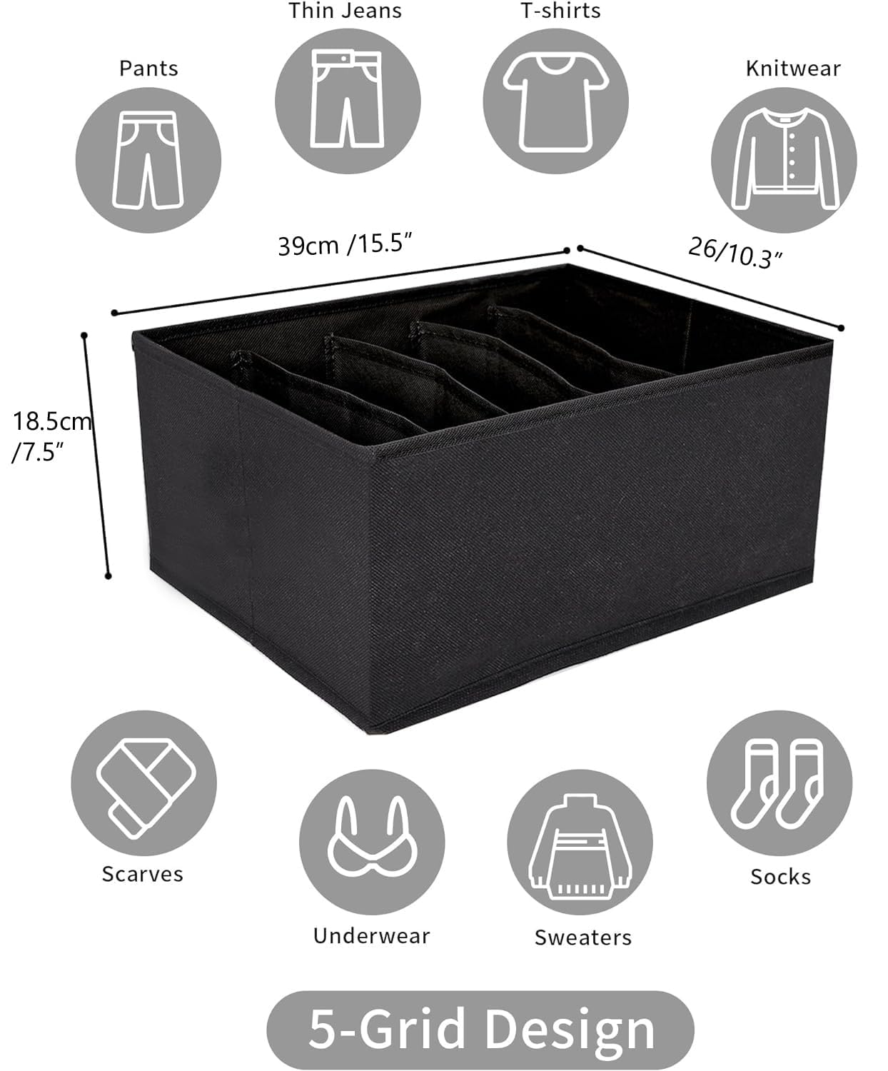 Renva 4 Pcs Clothing Organiser For Wardrobe Storage,Shirt,Pant Drawer Organizer,Wardrobe Organizer For Storage,Closet Organizer