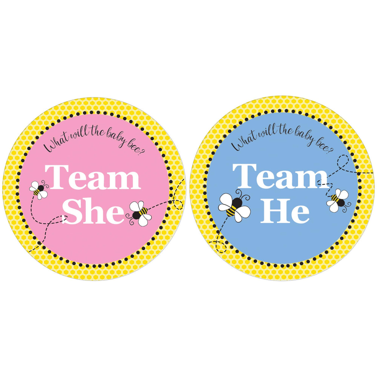 What Will Baby Bee Gender Reveal Team Boy Or Girl Stickers - 40 Labels