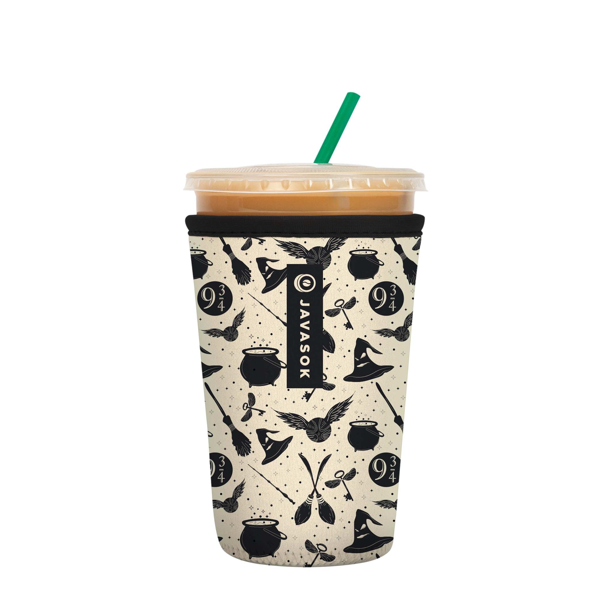 Sok It Java Sok Iced Coffee & Cold Soda Insulated Neoprene Cup Sleeve (Wizards Walk, Medium: 22-28oz)