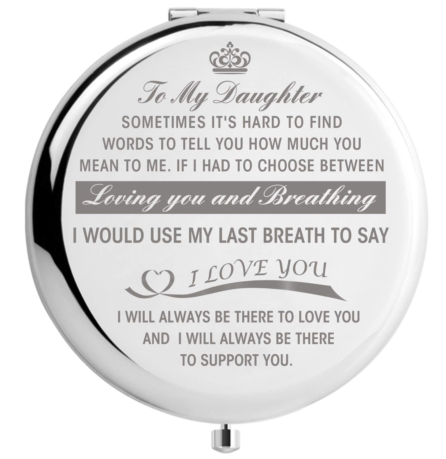 Didadic Daughter Gifts From Mom, Graduation Gifts For Her, Mothers Day Present For Daughter, Engraved Pocket Mirror