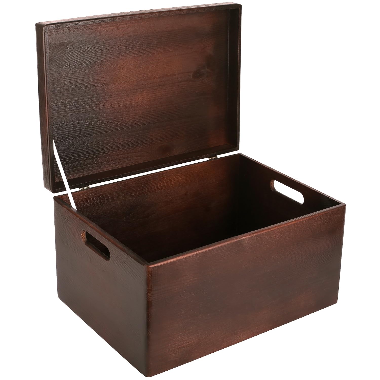 Creative Deco Large Brown Wooden Box Storage with Hinged Lid | 15.8 x 11.8 x 9.44 inches (+-0.5) | Gift Box Storage Document | W