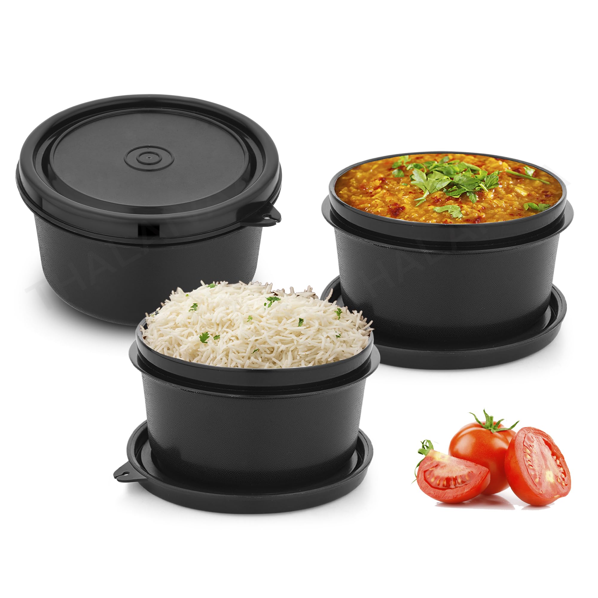 Thalaivaa Microwave Safe Steel Lunch Box For Office, School Kids & Adults  Pack Of 3 Pcs, 450Ml  Durable & Food Safe  NonBre