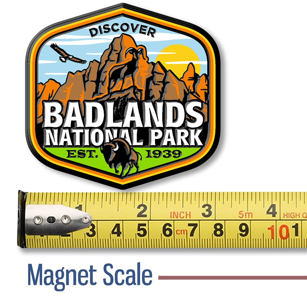 Badlands National Park Magnet By Classic Magnets, 2.9'' X 3'', Collectible Souvenirs Made In The Usa
