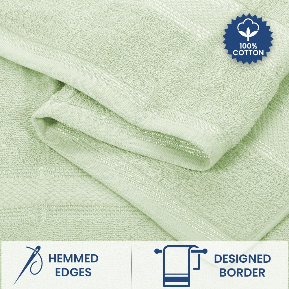 Casa Lino 4 Piece Bath Towel Set | 1 Bath Towel, 2 Wash Cloth, 1 Hand Towels | Bathroom Essentials For New Home, 100% Cotton Lux