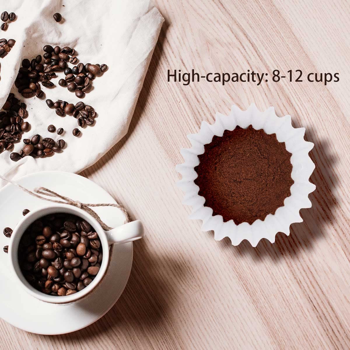 Coffee Filters 8-12 Cup, 7.875 Inch X 3.25 Inch, 100 Count Basket Coffee Filters, White Disposable 8 To 12 Cup Coffee Filter Pap