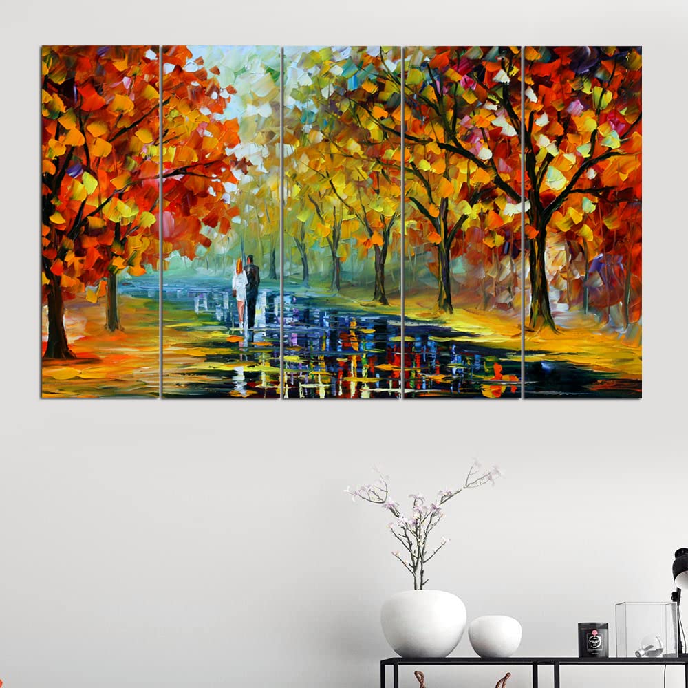 Maxstone Beautiful Tree With Love Bird Abstract Painting For Wall (60 X 30 Inch) Scenery Wall Painting Multiple Frames Wall Hang