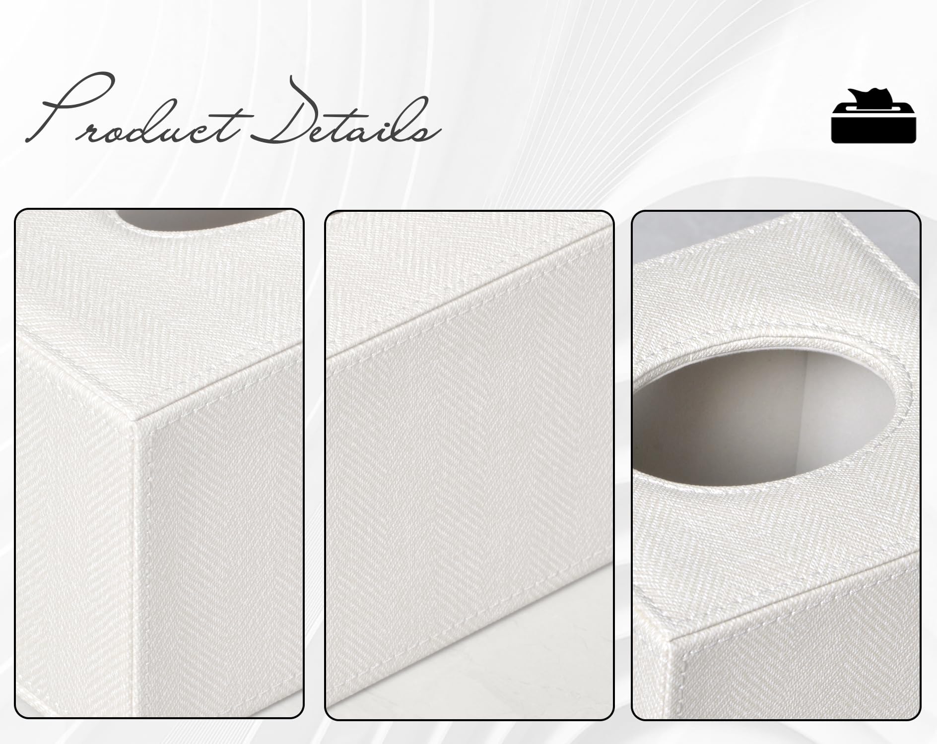 Colylan Tissue Box Cover Square Tissue Box Holder For Bathroom (Beige)