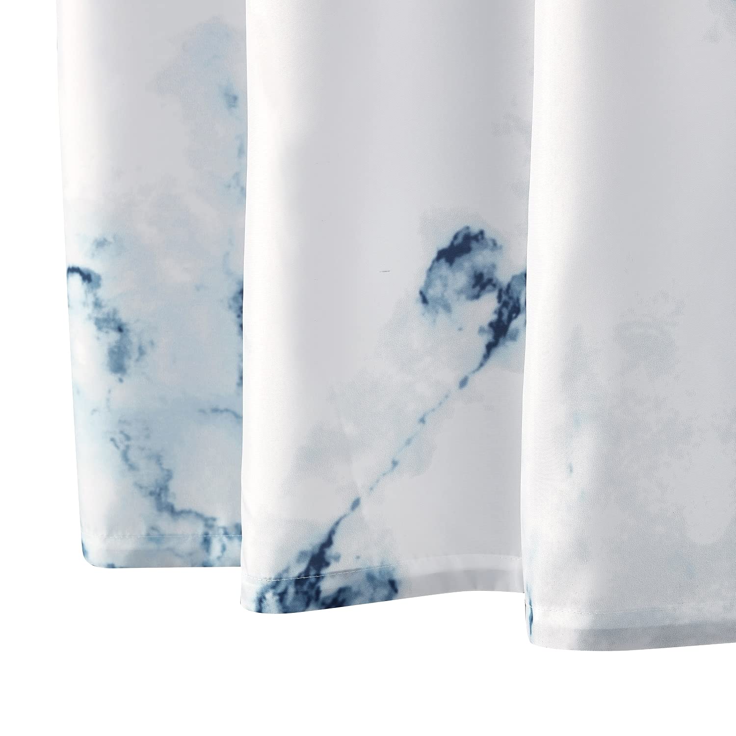 YOSTEV Marble Bathroom Shower Curtain Blue and White Fabric Shower Curtain with Hooks Unique 3D Printing Decorative Bathroom Accessories Water Proof Reinforced Metal Grommets Standard 72x72 Inches