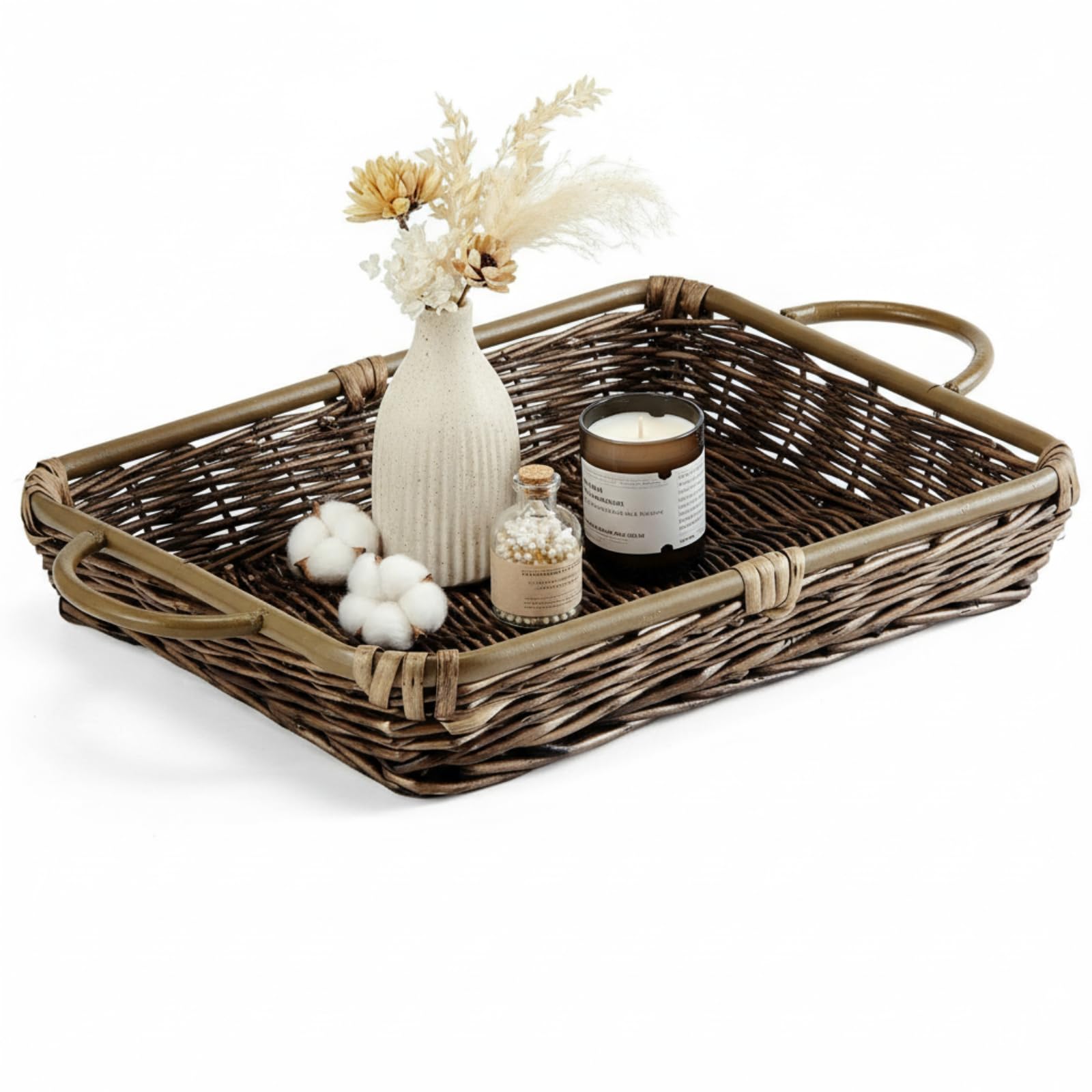 LemonRoad 3Quart Wicker Casserole Basket, Woven Carrier for Foil Pan