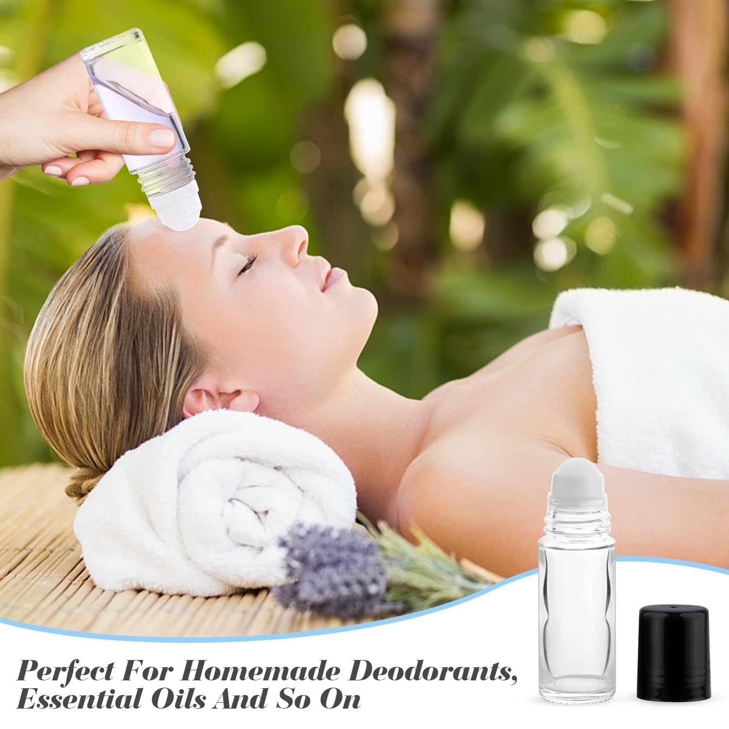 Mirrline 12 Pcs 30Ml/1Oz Roll On Bottles Empty Essential Oil Roller Bottle Clear Glass Bottle With Plastic Roller Ball & Black L