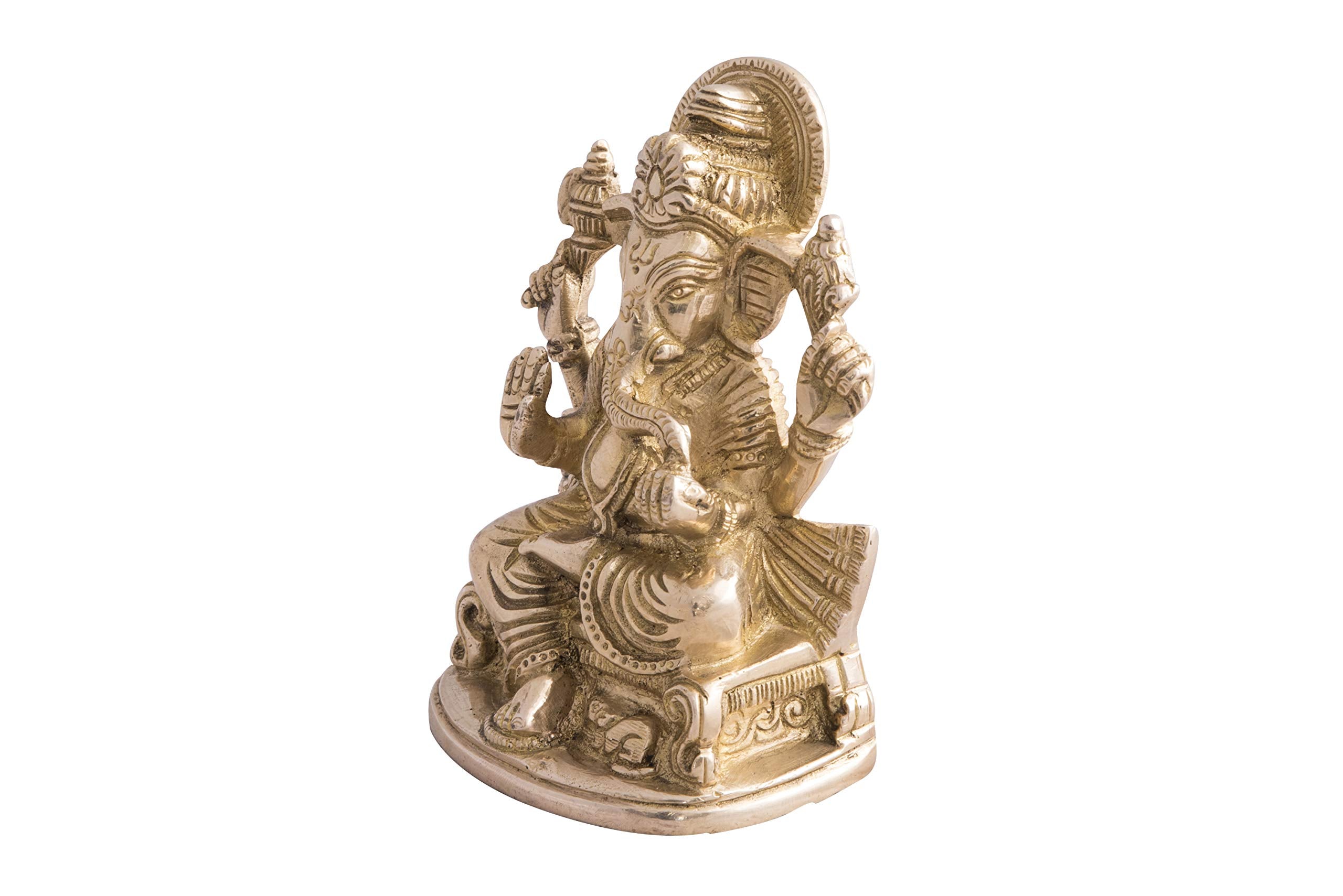 Aona Lord Ganesh Murti Ganesha Idol Ganpati Bhagwan Brass Statue For Home Entrance Good Luck Vastu Decoration Showpiece And Gift