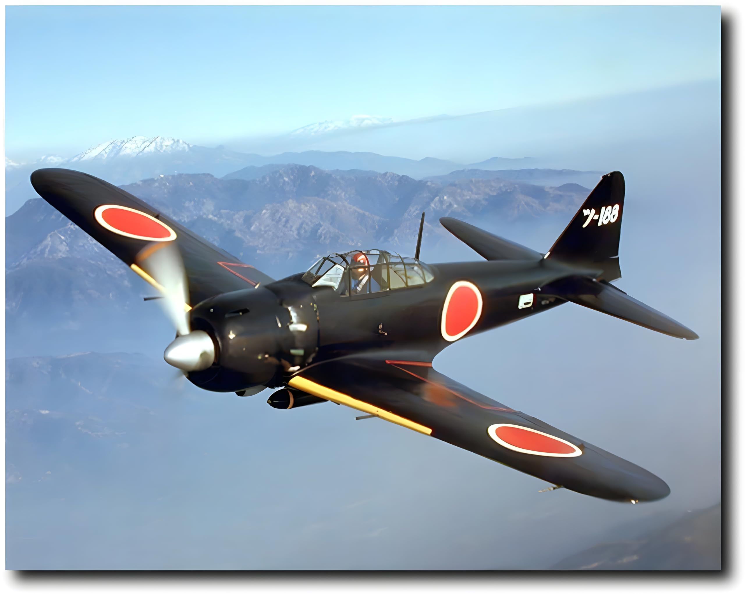 Japanese Zero A6M Zero Wwii Vintage Military Aviation Fighter Jet Wall Airforce Decor Art Print Poster (16X20)