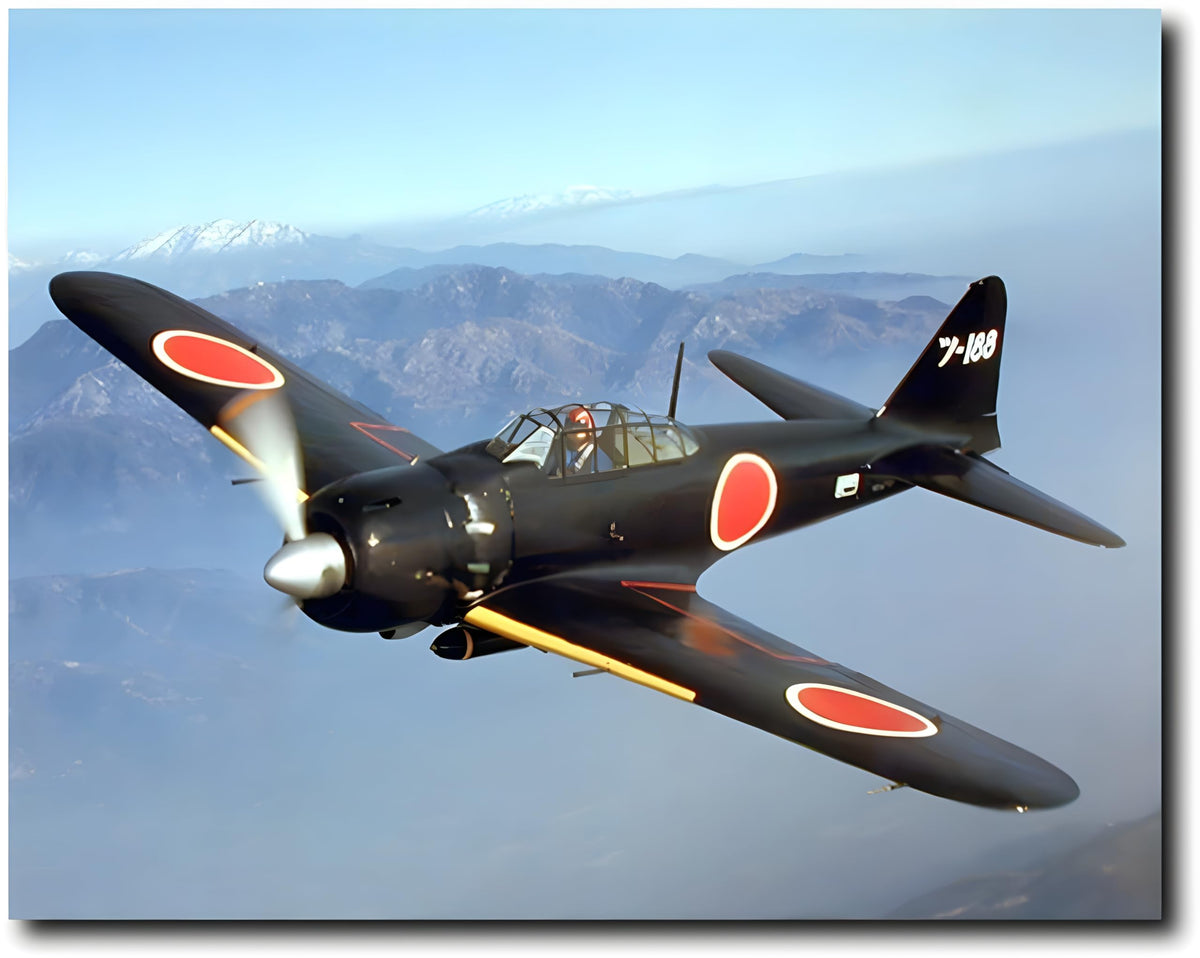 Japanese Zero A6M Zero Wwii Vintage Military Aviation Fighter Jet Wall ...