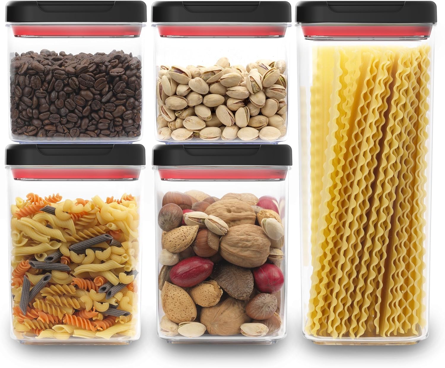 Mixen ,Organizable, Bpa Free Cereal Containers Grain Food Storage Container Food Storage Container, 5 Piece Set, Modular, Stacka