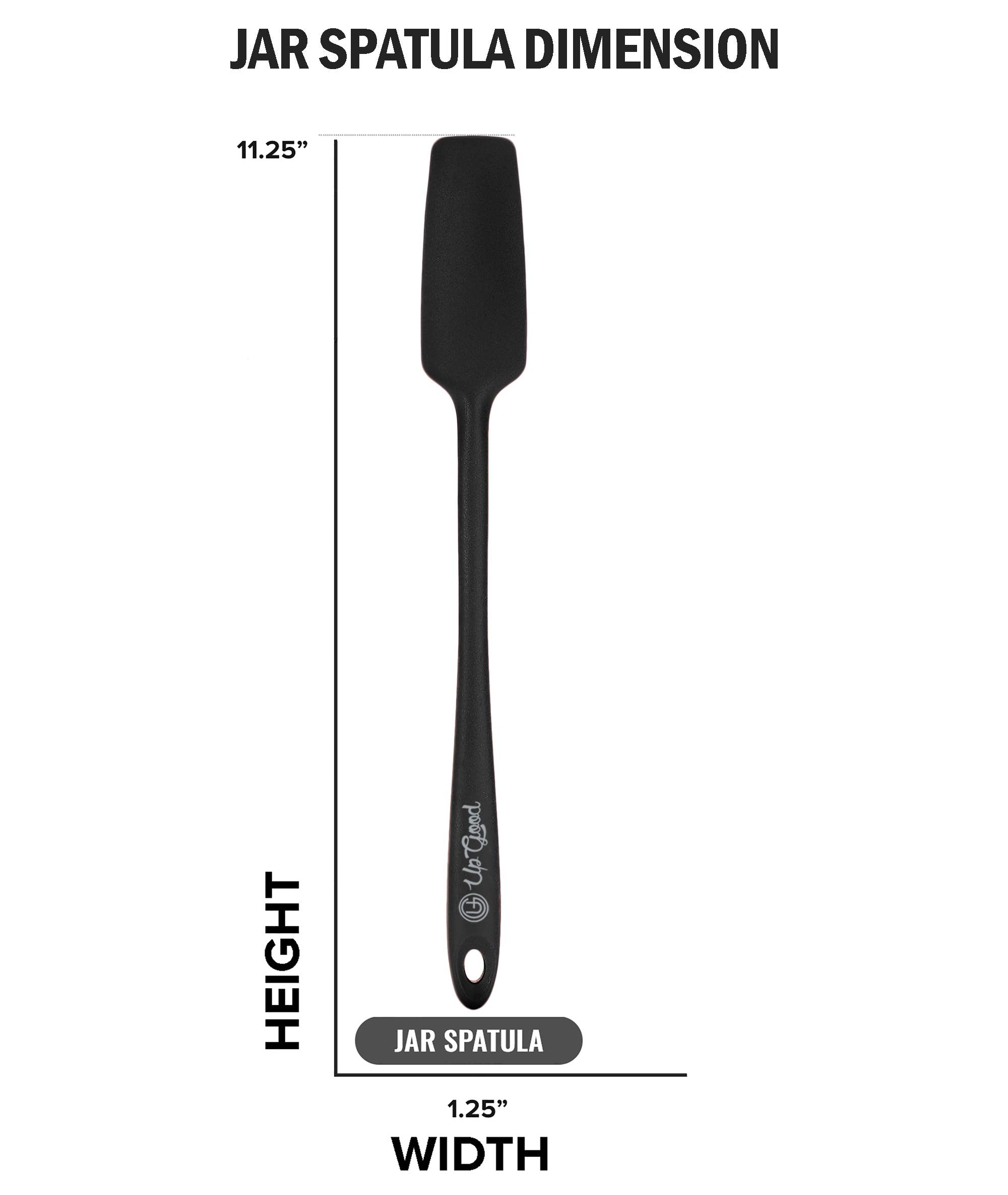 Silicone Jar Spatula | 600F Heat Resistant Non-Stick Rubber Scraper | Perfect For Jars, Smoothies, Blenders | One Piece Utensils