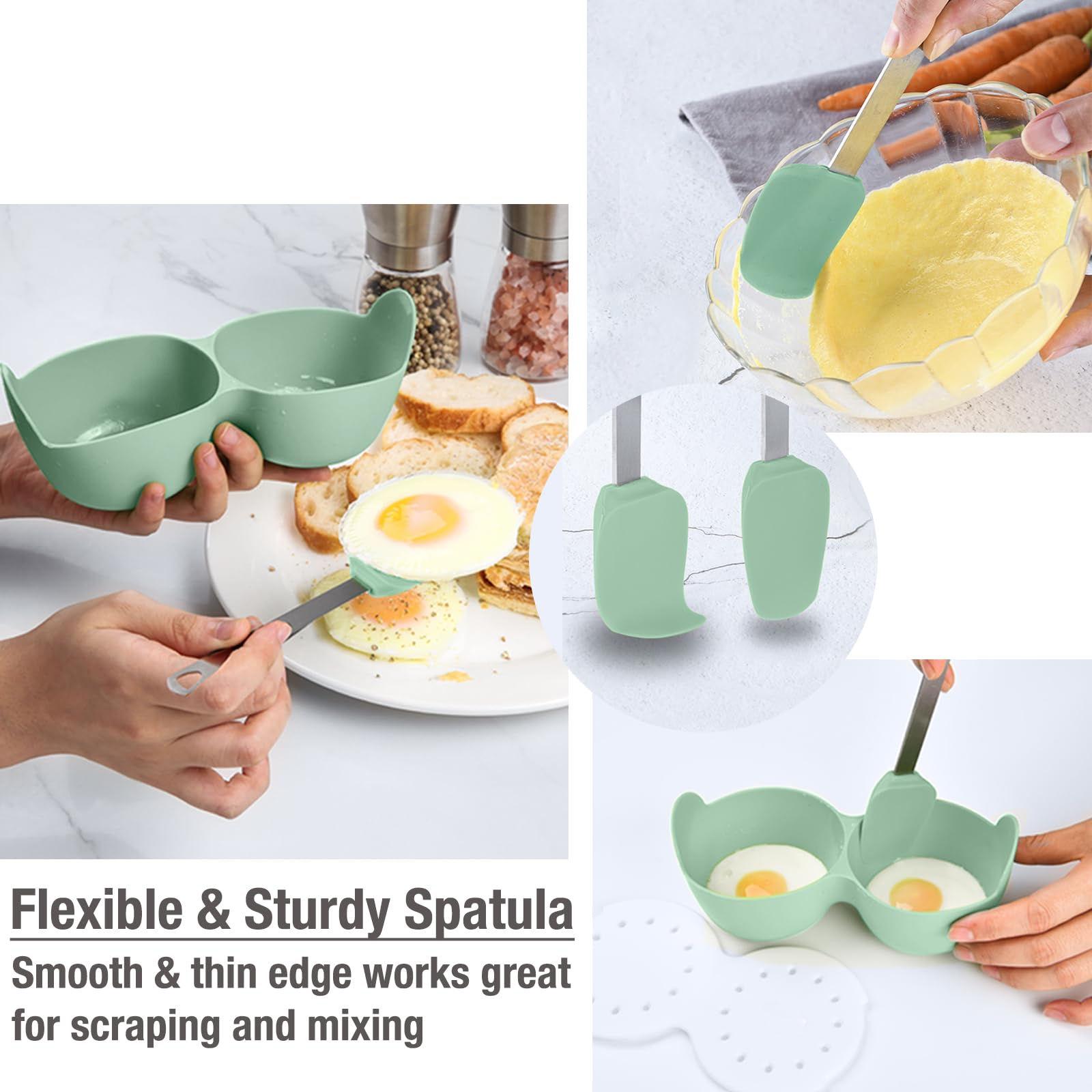 Microwave Egg Poacher, 2 Cavity Silicone Poached Egg Cooker With Lid And Handle For Microwave, Instant Pot And Stovetop, Egg Poa