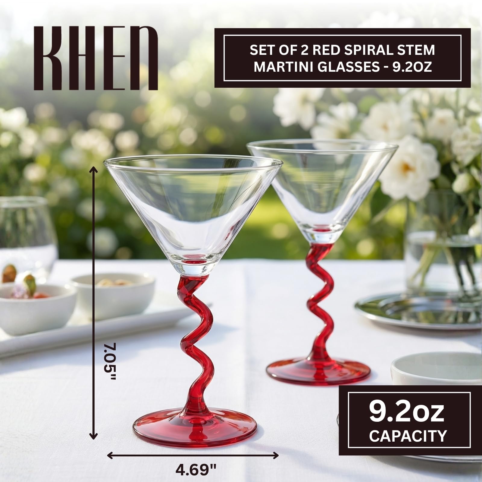 Spiral Stem Martini Glasses