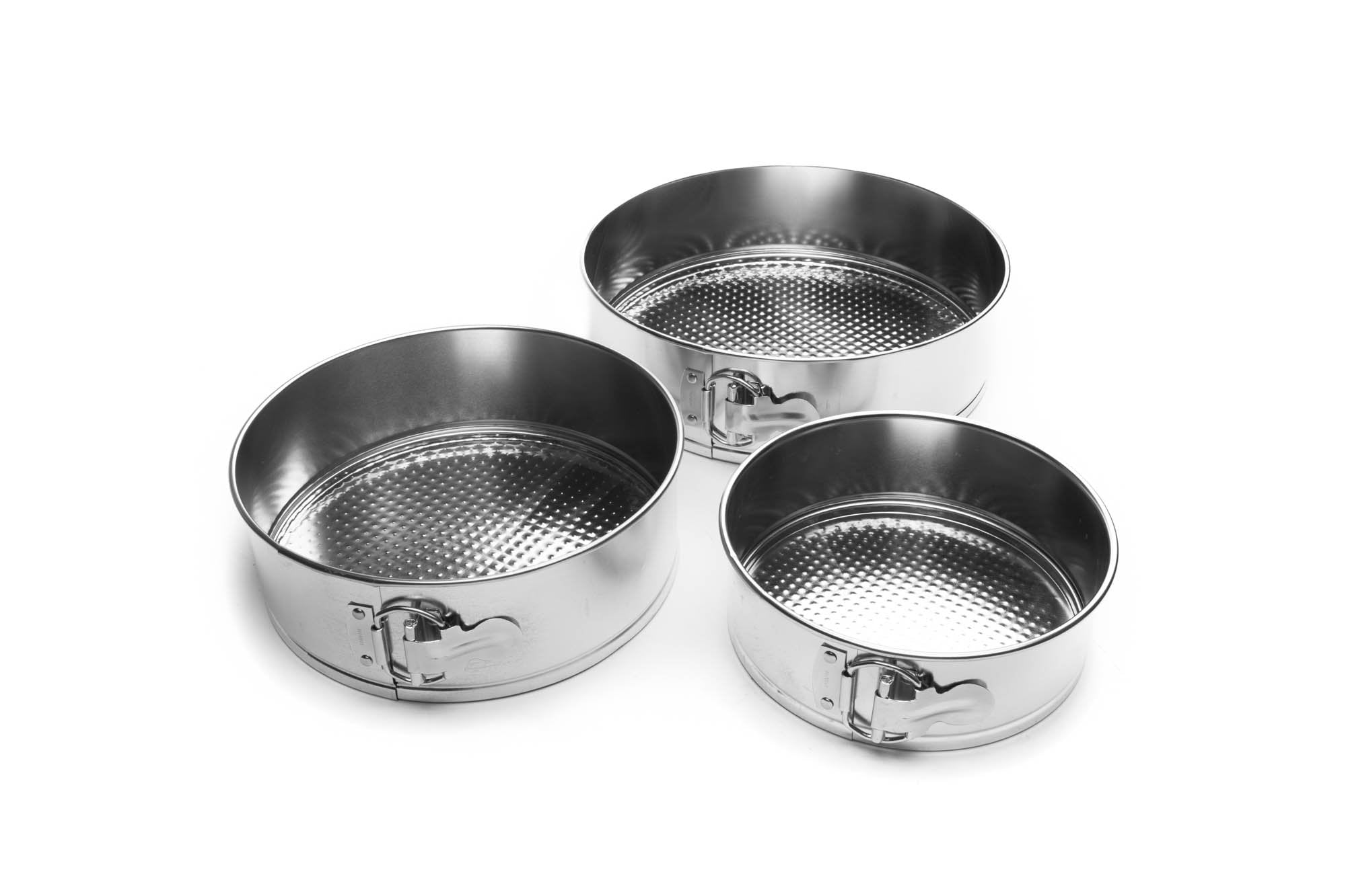 Fox Run Springform Pan Set, 3-Piece Tin-Plated Steel, 7, 9, 10 Inch, Metallic Finish