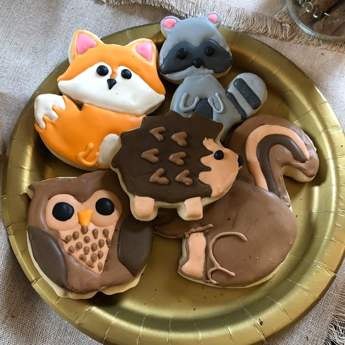Woodland Cookie Cutter Set-3 Inches-7 Piece-Fox, Owl, Deer, Bird, Hedgehog, Squirrel, Mushroom, Forest Animal Cookie Cutters Mol