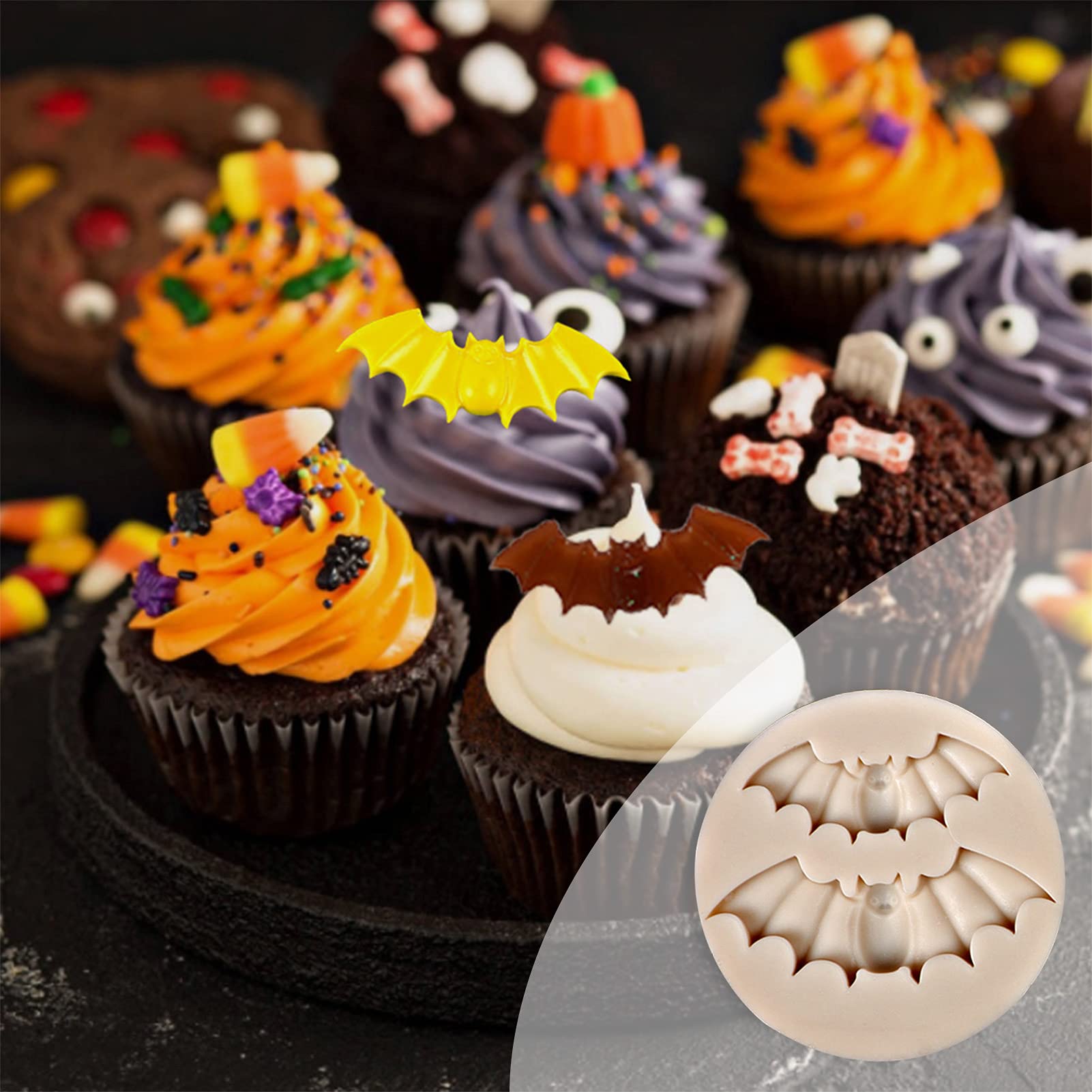 Halloween Chocolate Molds, (6Pcs) Skull Spider Pumpkin Silicone Chocolate Mould, Ghost Candy Mold For Halloween, Thanksgiving, T