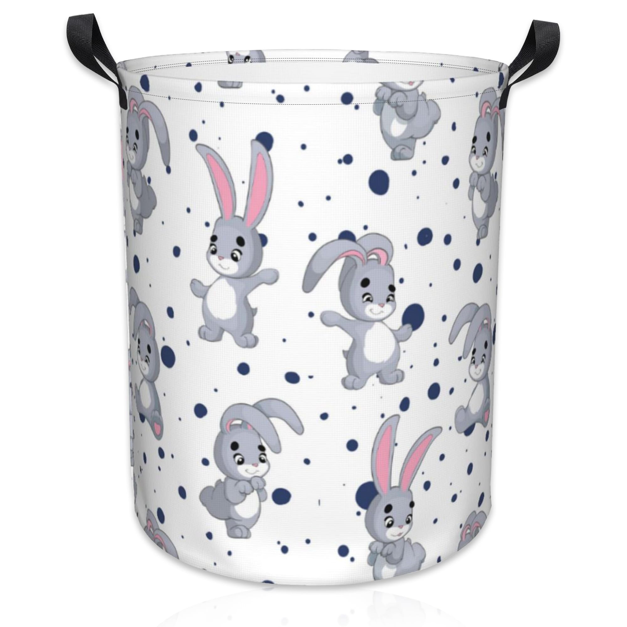 Naqiuli Laundry Basket Cartoon Rabbits Laundry Hamper Large Laundry Basket Storage Basket Tote Bag Collapsible Organizer Basket