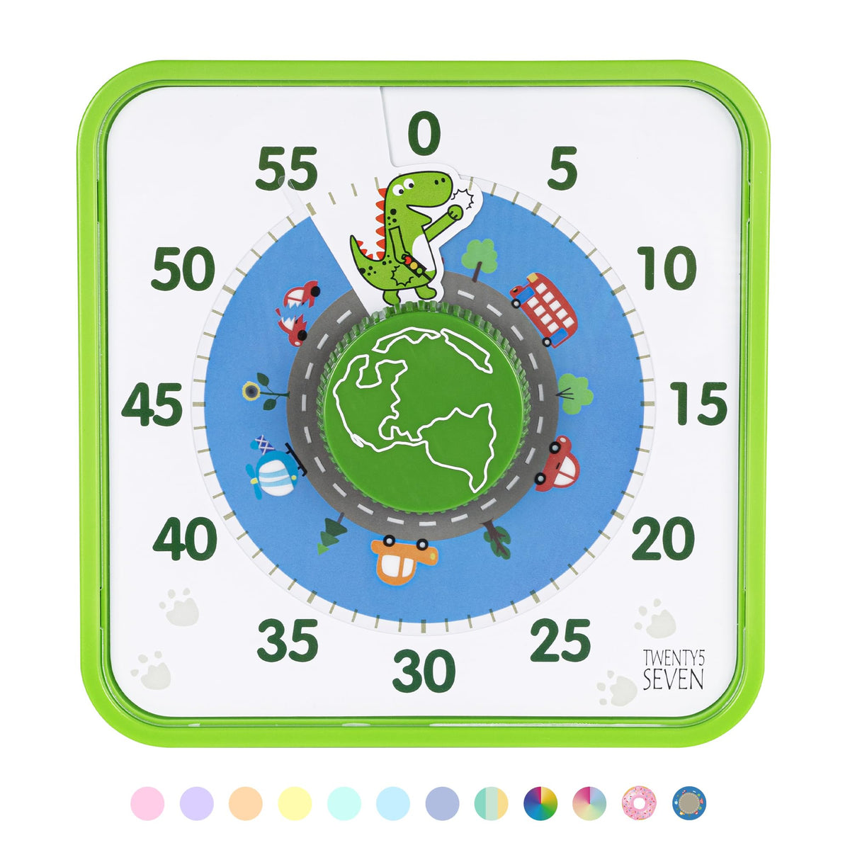 Twenty5 Seven Countdown Timer 7.5 Inch, 60 Minute 1 Hour Visual Timer For Classroom Teaching Tool Office Meeting, Mechanical Cou