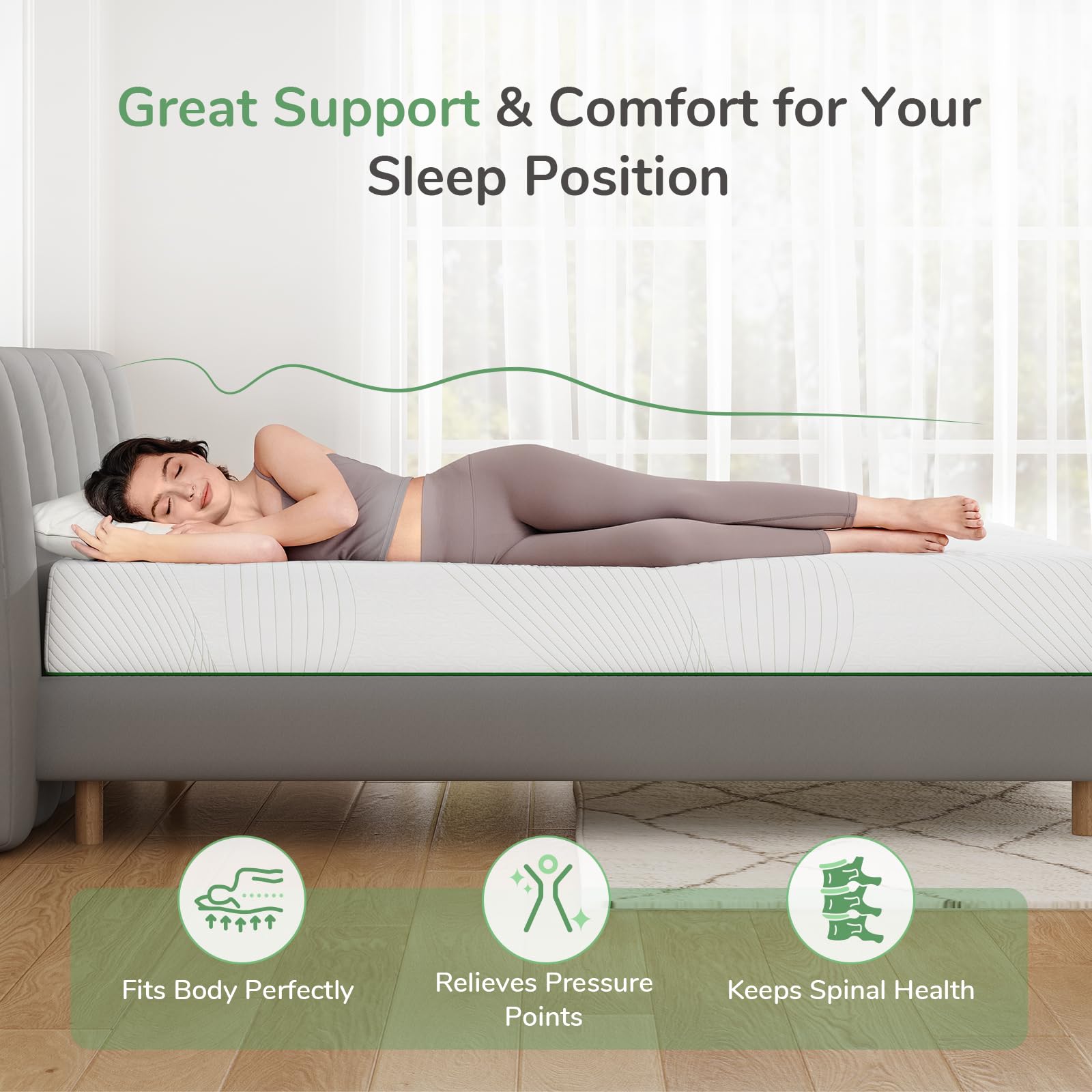 Novilla Twin Size Mattress  Memory Foam Mattress Twin 6 Inch  Cooling Twin Mattress in a Box for Back Pain Relief  Medium Firm Mattress with Edge Support & Motion Isolation  Ataraxia