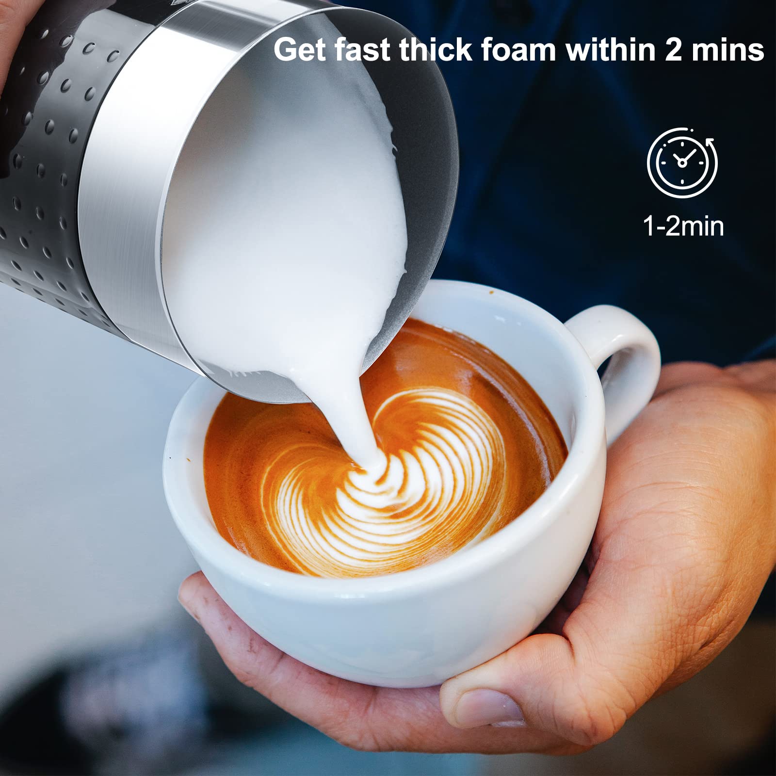 Huogary Electric Milk Frother And Steamer - 4 In 1 Automatic Milk Steamer,300Ml/10.1Oz Hot& Cold Foam Maker And Milk Warmer For