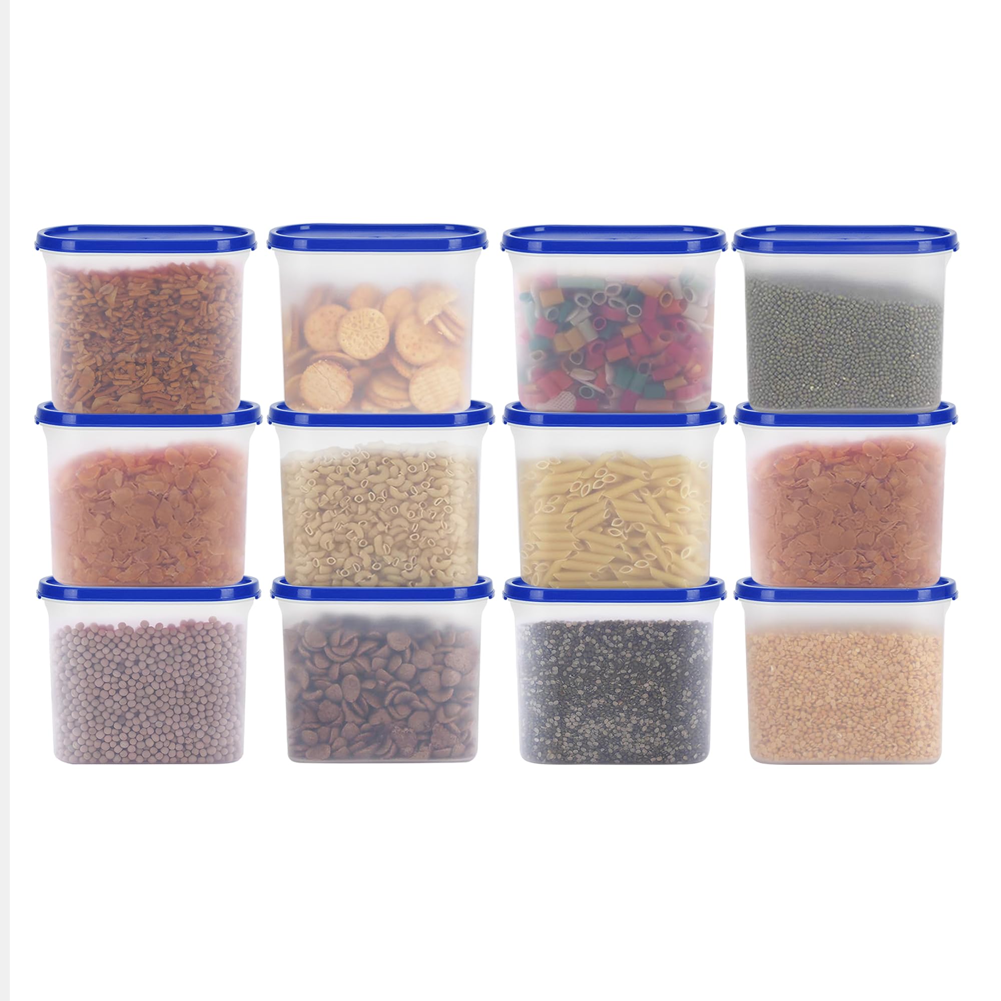 Cutting Edge 1200Ml Modular Plastic Storage Container Set Of 12, BpaFree & LeakProof, Stackable & Nestable, Reusable Food Orga