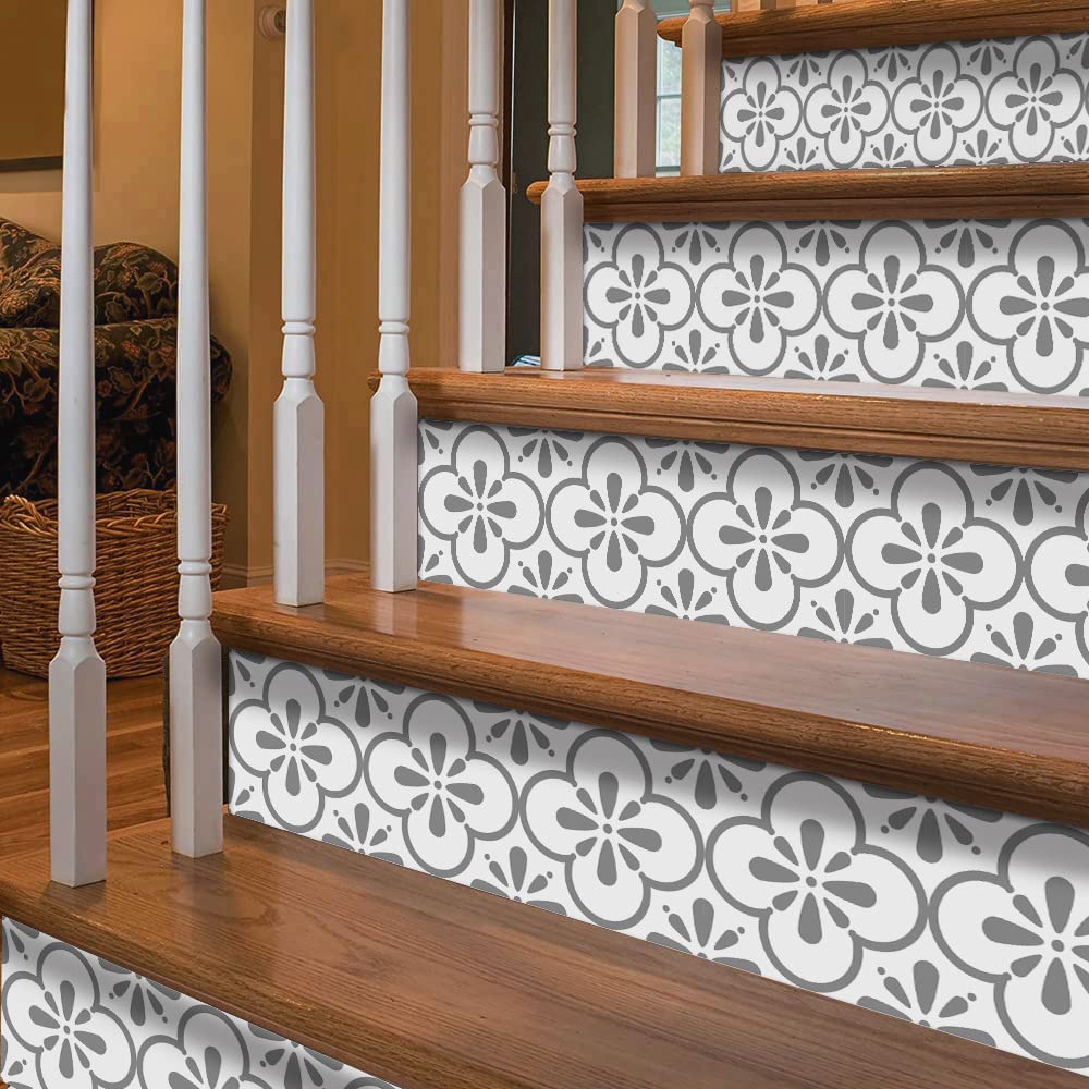 Funlife 3 Stripes Peel And Stick Stair Risers Stickers, Self Adhesive Vinyl Stair Stickers Decals, Staircase Murals Decor For St