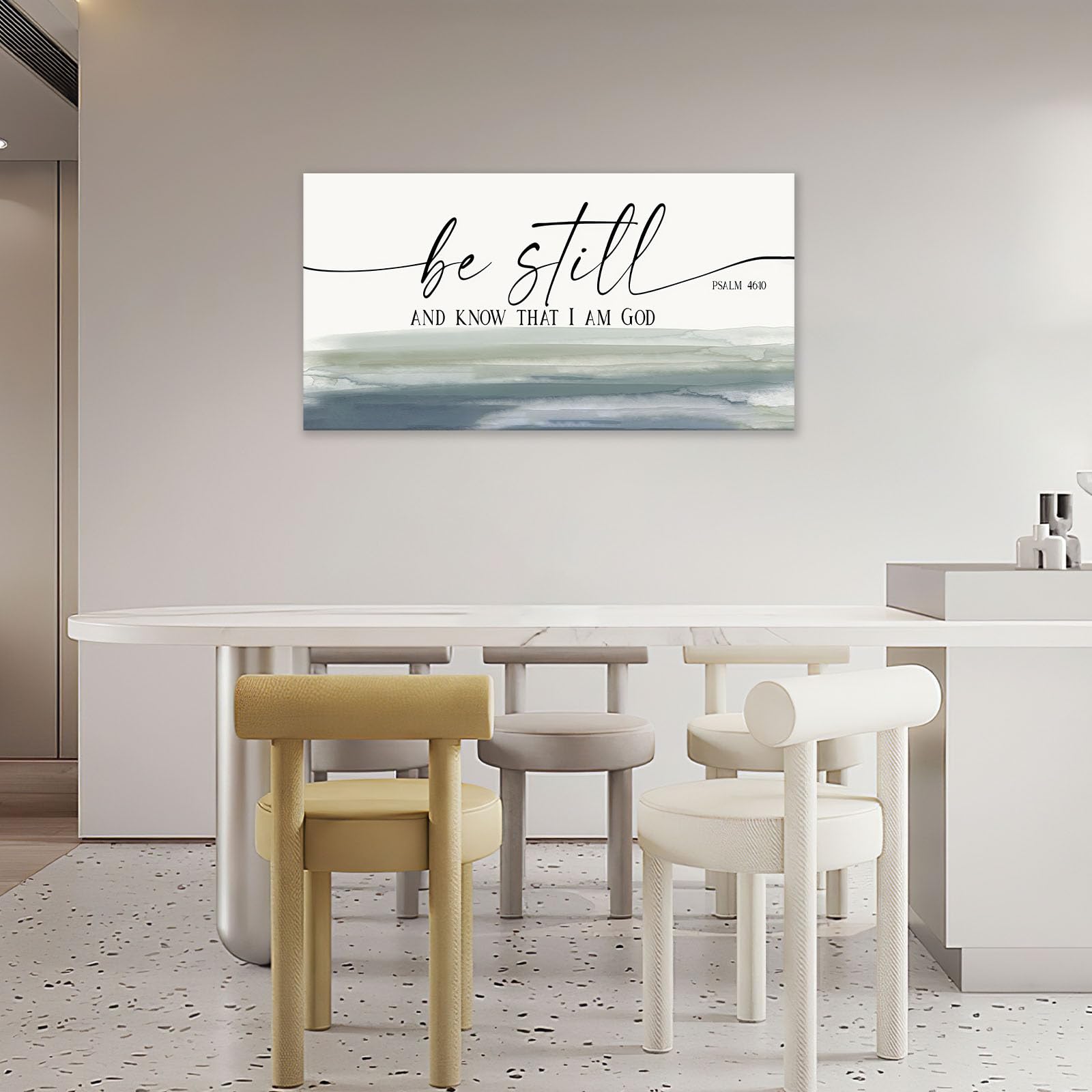 Large Christian Wall Art Bible Verse Psalm Pictures Wall Decor Be Still And Know That I Am God Canvas Painting Print Modern Home