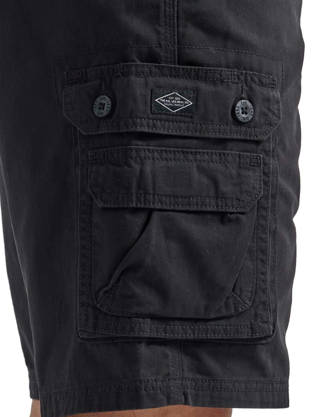 Lee Mens Dungarees New Belted Wyoming Cargo Shorts, Black, 36 Us