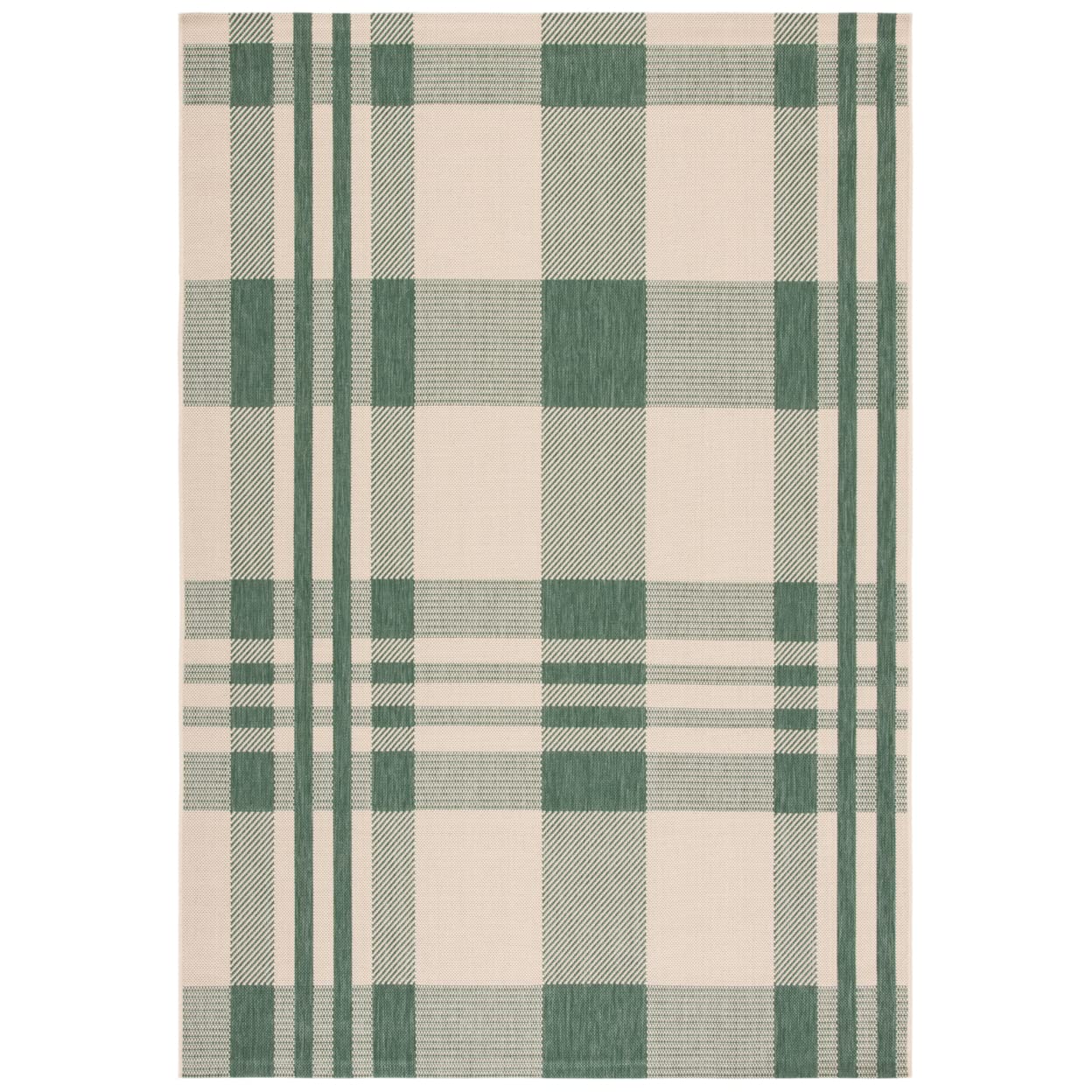 SAFAVIEH Courtyard Collection 9 x 12 Green/Beige CY6201 Plaid Indoor/-Outdoor Waterproof Easy-Cleaning Patio Backyard Mudroom 