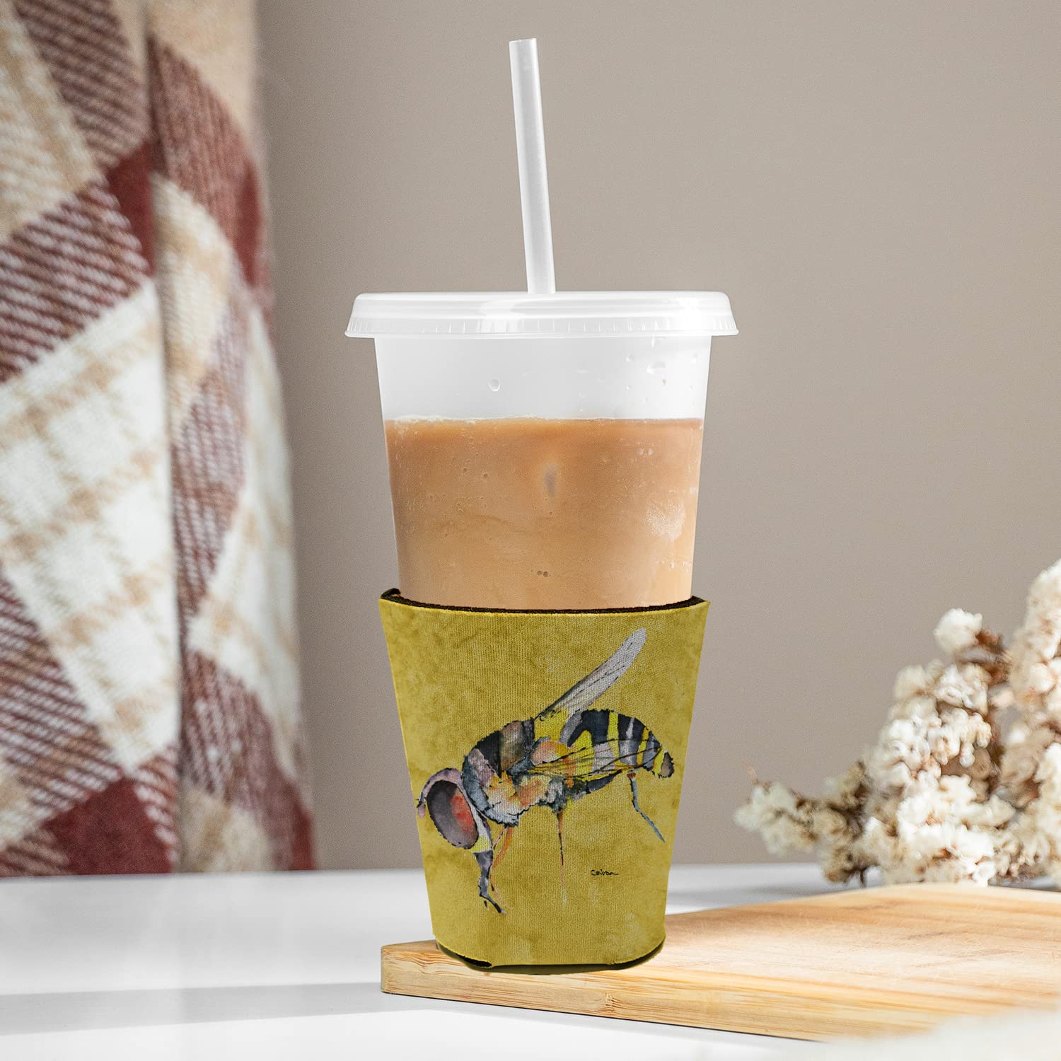 Bee on Yellow Red Solo Cup Beverage Insulator Hugger