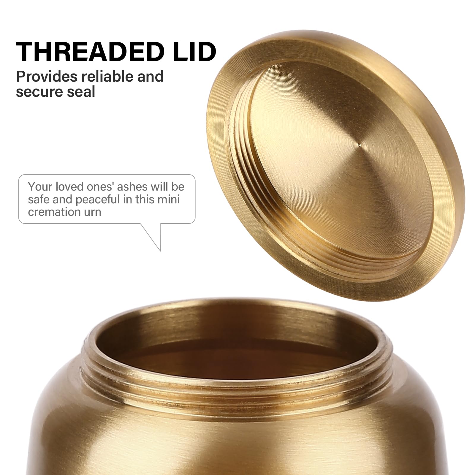 HOOMTREE Small Urns for Human Ashes, Brass with Tree of Life Pattern, Mini Urns for Ashes, Holds Up to 2.5 Cubic Inches