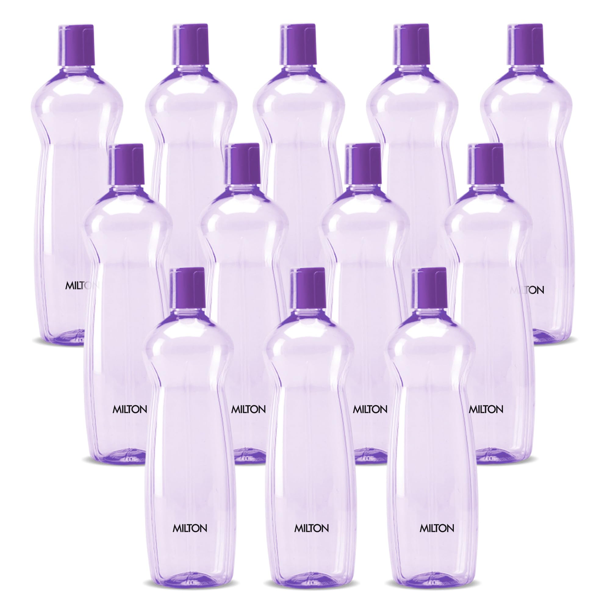 Milton Pacific 1000 Pet Water Bottles, 1 Litre Each, Set Of 12, Purple | Bpa Free | Leak Proof | Office| Gym | Home | Kitchen | 