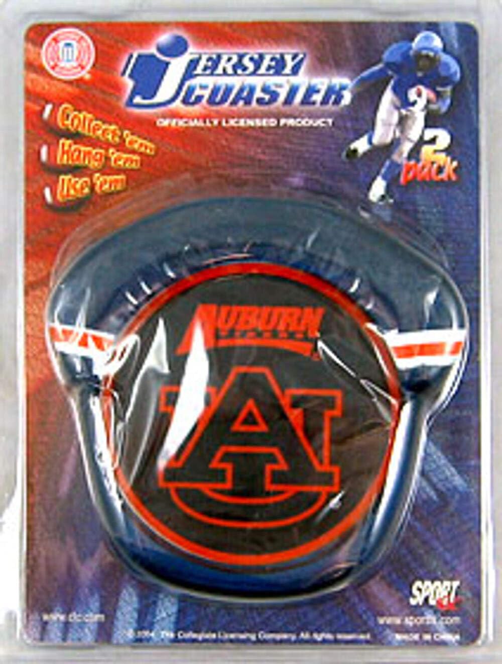 NCAA Auburn Tigers Coaster Set Jersey Style, Team Colors, One Size