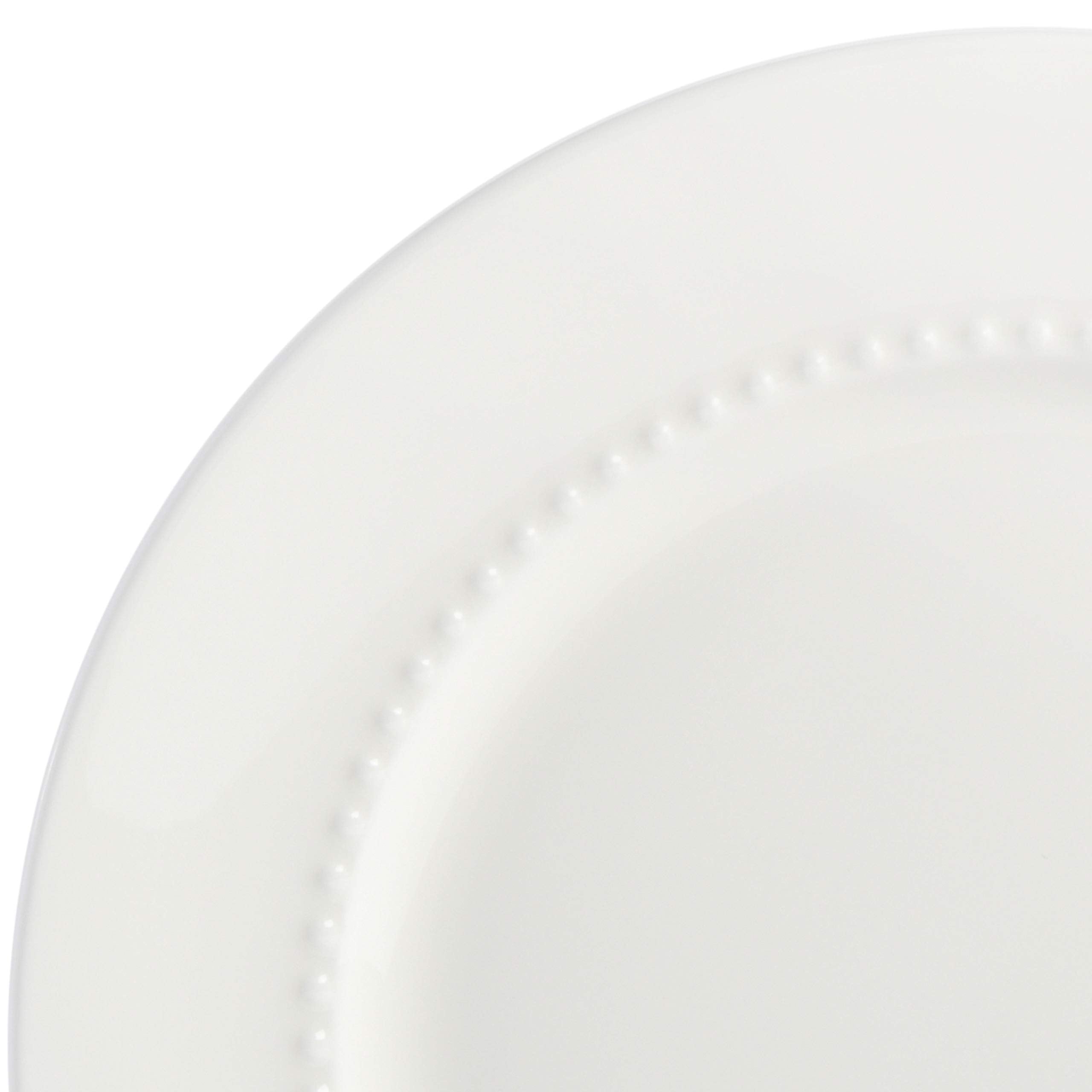 Gibson Elite Embossed Bone China Double Bowl Dinnerware Set, Service for 4 (16pcs), White