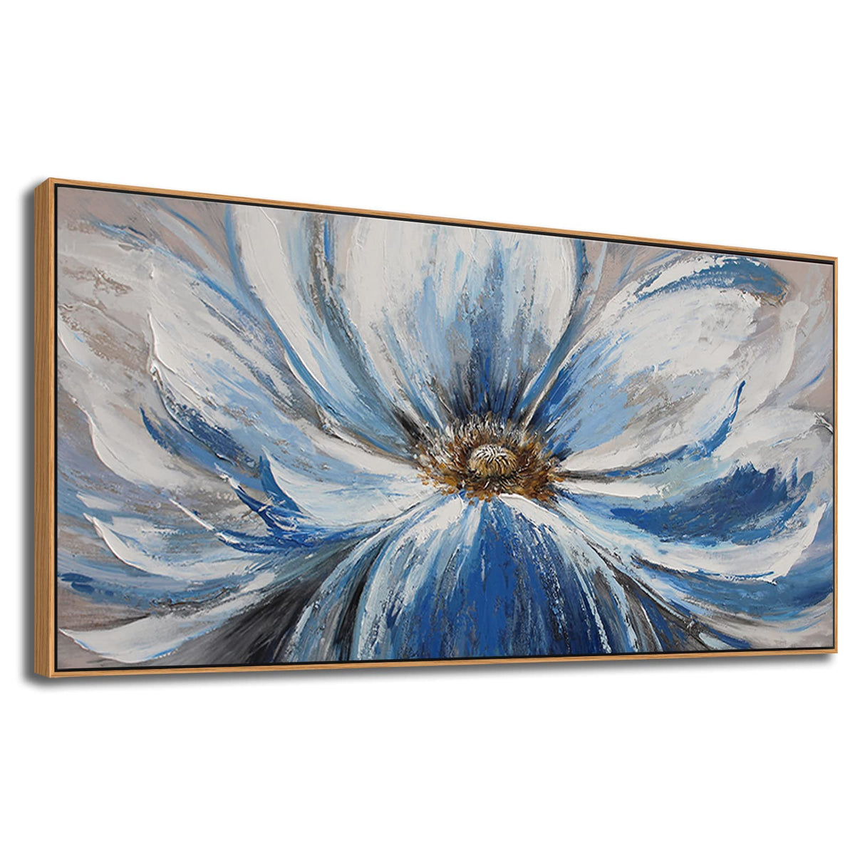 Framed Wall Art For Living Room Large White Blue Flower Picture Wall Art Wall Decor Framed Wall Art For Living Room Home Bedroom