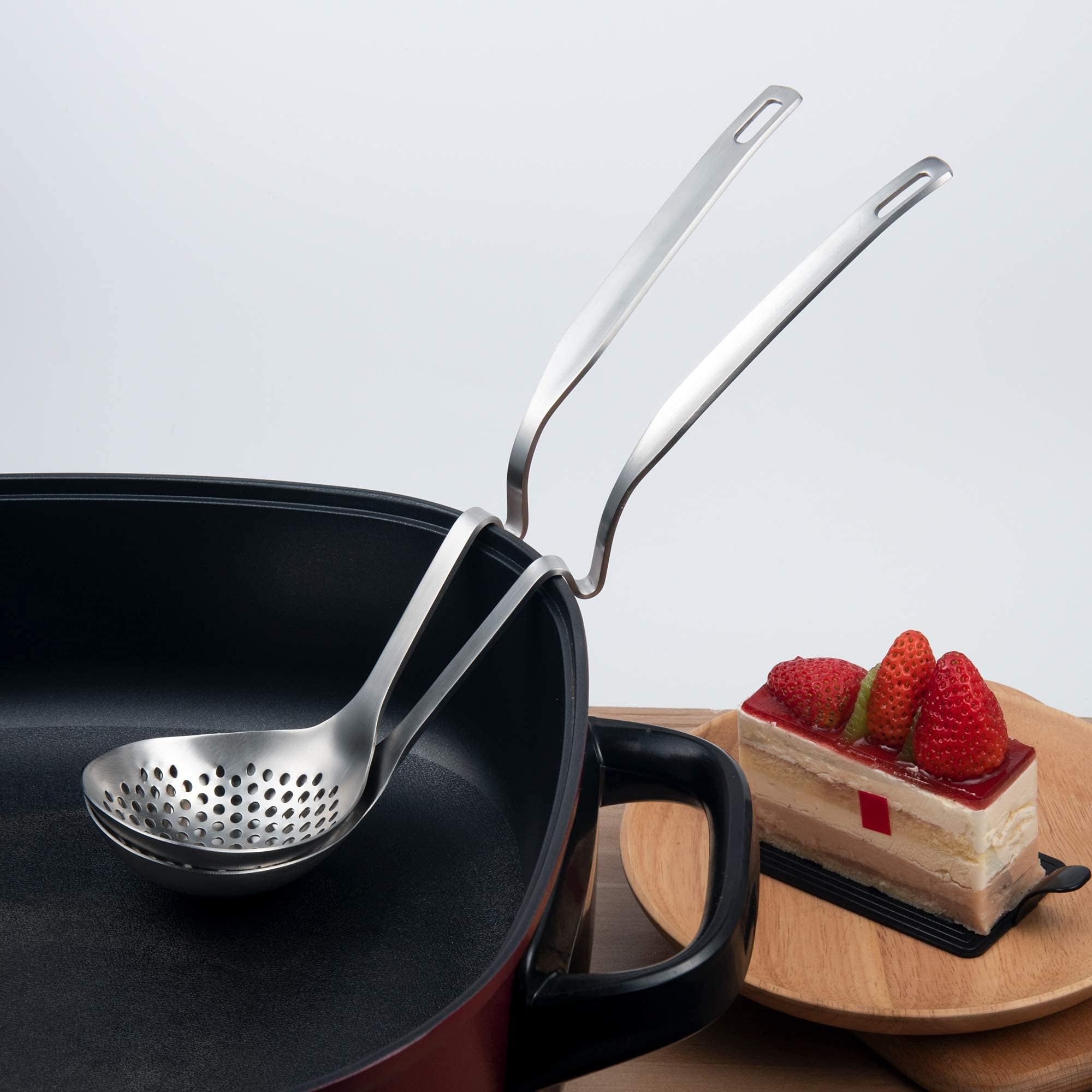 Imeea Hot Pot Ladle Set Slotted Spoons For Cooking Sus304 Stainless Steel Soup Ladles For Serving, 12-Inch