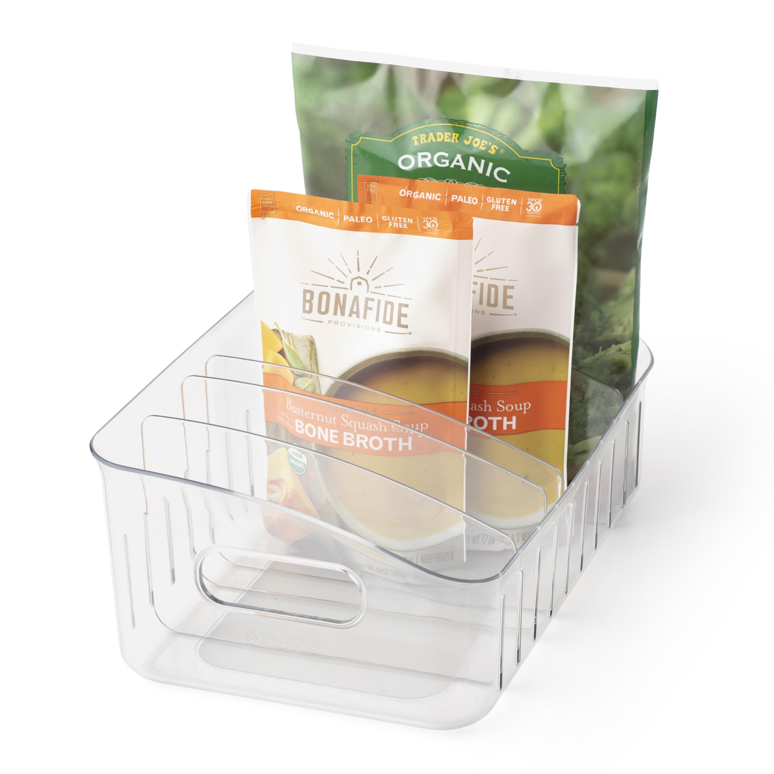 YouCopia FreezeUp Freezer Bin 12, BPA-Free Fridge Organizer with Adjustable Dividers and Handle for Frozen Food and Leftovers