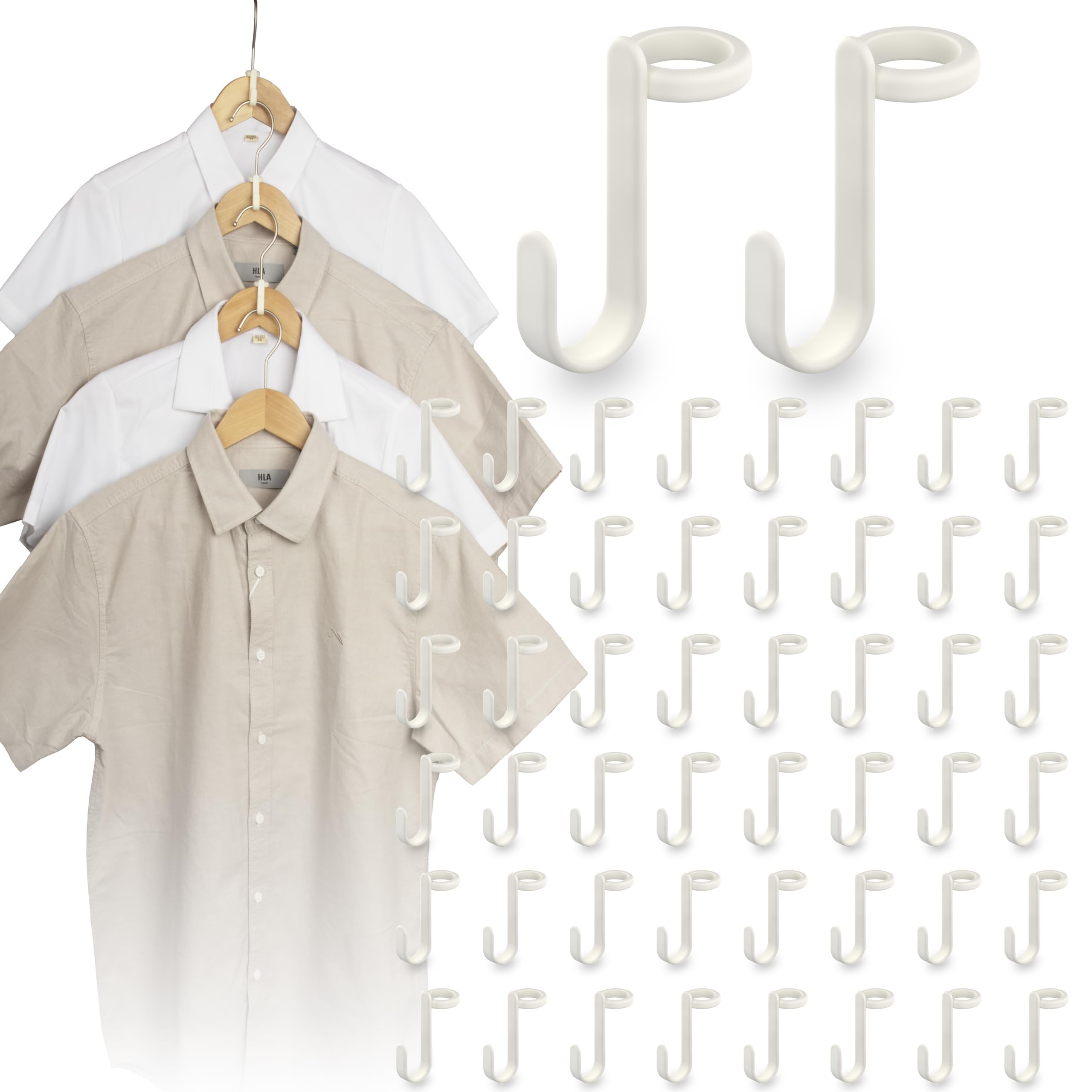 50Pcs Hanger Connector Hooks,Space Saving Hangers For Clothes. Hanger Hooks Space Saver. Closet Hanger Connector Hooks. Hangers