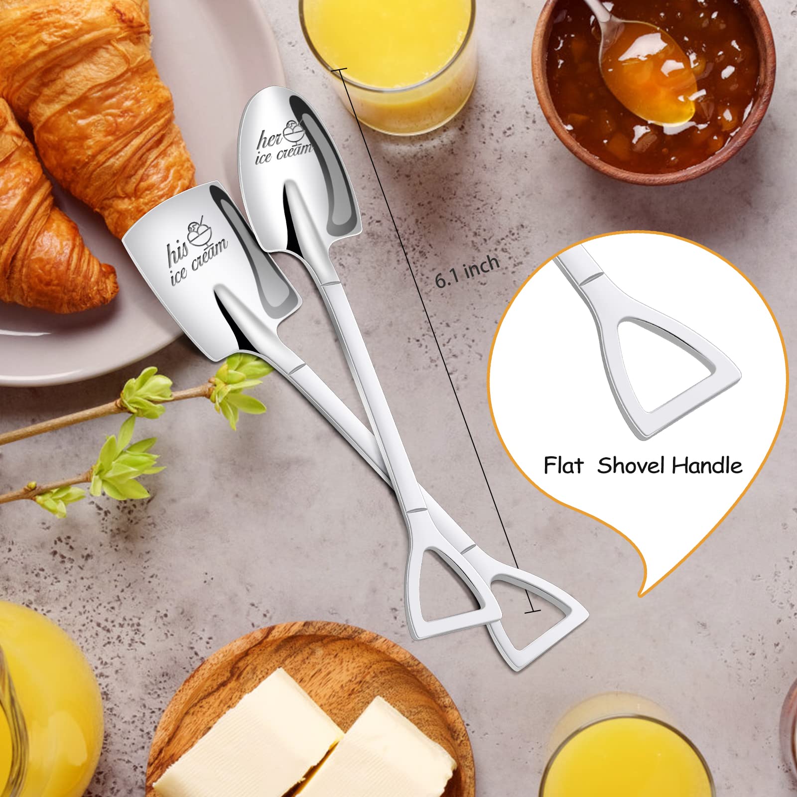 Prstenly Gifts For Him Her, 2 Pcs His And Hers Ice Cream Spoons Boyfriend Girlfriend Couples Gift Ideas, Anniversary Engagement