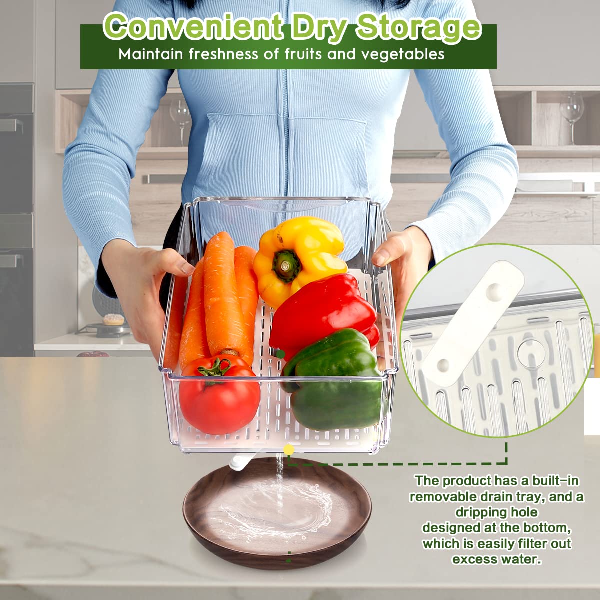 Zijund 14 Pack Fridge Organizer, Stackable Refrigerator Organizer Bins With Lids, Bpa-Free Fridge Organizers And Storage Contain