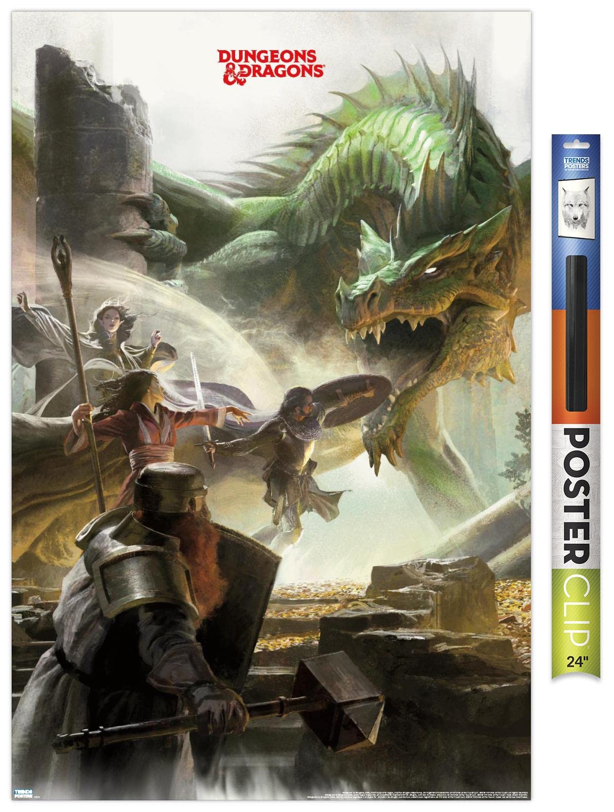 Trends International Dungeons And Dragons - Adventure Wall Poster, 22.37'' X 34.00'', Poster & Clip Bundle