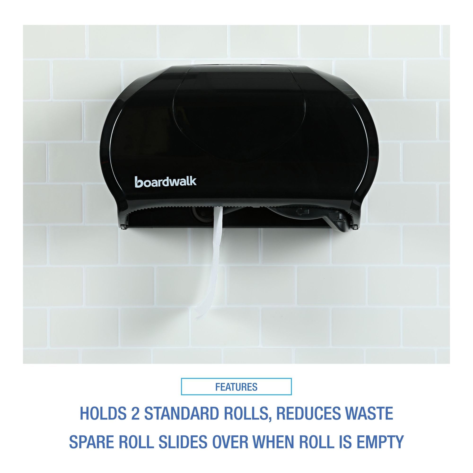 Boardwalk R3670Bkbw 13 In. X 6.75 In. X 8.75 In. Standard Twin Toilet Tissue Dispenser - Black