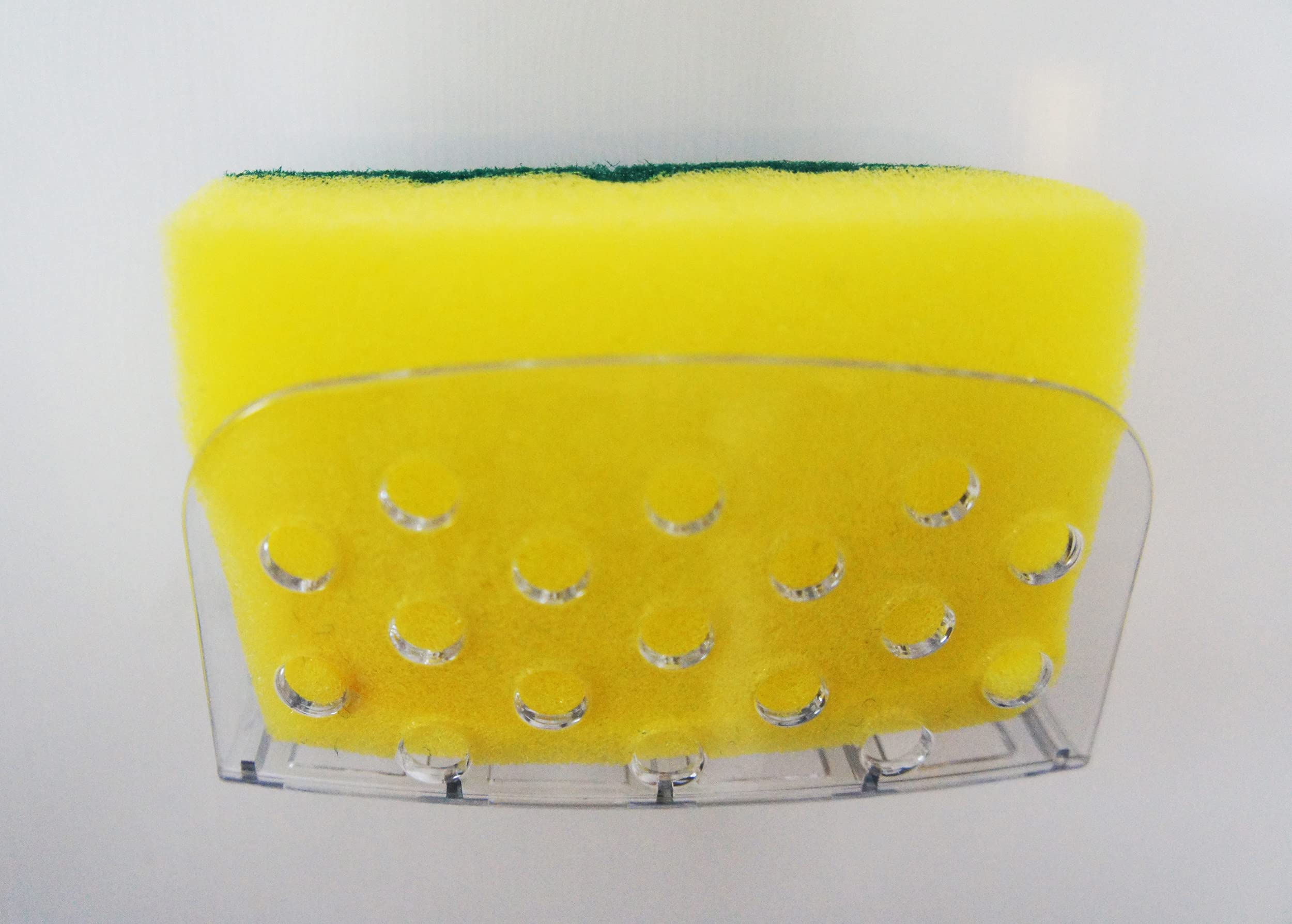 Amuonty 2 Pack Sponge Holders With Suction,Clear Plastic Container, Kitchen Dish Sponge Holder, Bathroom Accessory, Space Saving