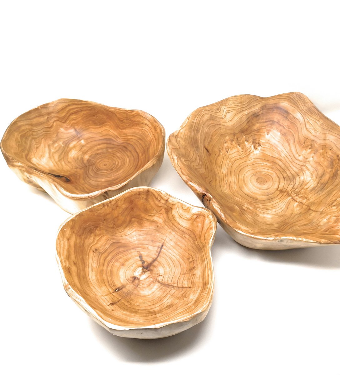 Thy Collectibles Wooden Bowl Handmade Storage Natural Root Wood Crafts Bowl Fruit Salad Serving Bowls (Large 12''-14'')